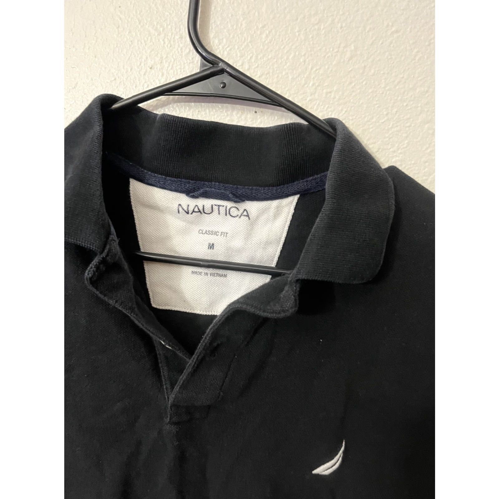 Nautica Nautica Shirt Mens Medium Black Polo Short Sleeve Solid Classic Fit Size US M / EU 48-50 / 2 - 3 Thumbnail