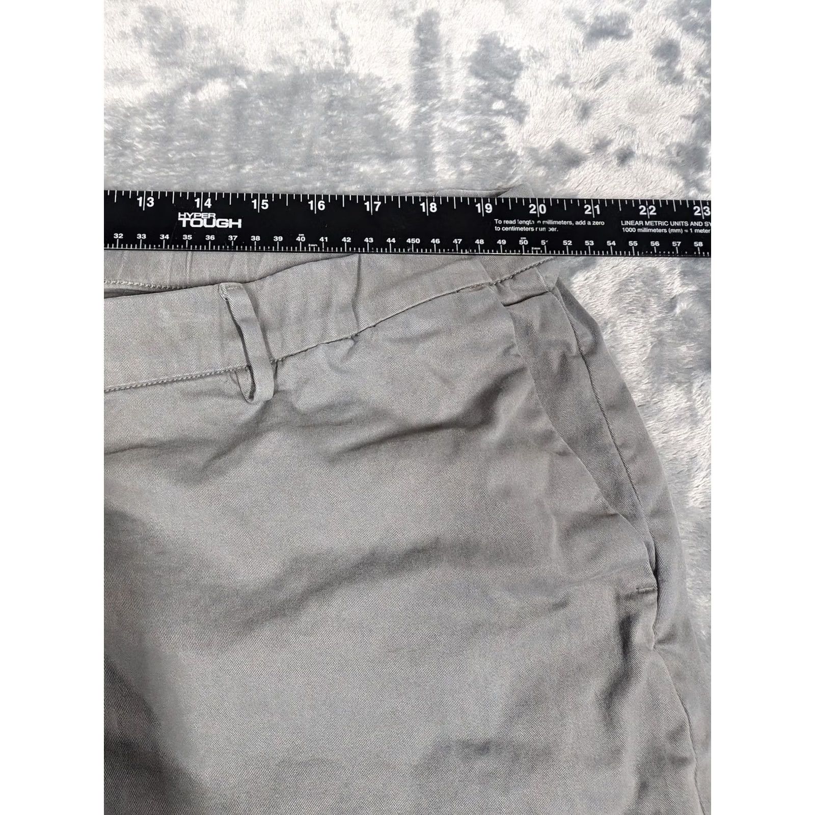Vintage Bearbottom Pants Mens 3XL 32 Gray Stretch Chino Casual Cotton Spandex Front Zip Pockets Button Size US 39 - 2 Thumbnail