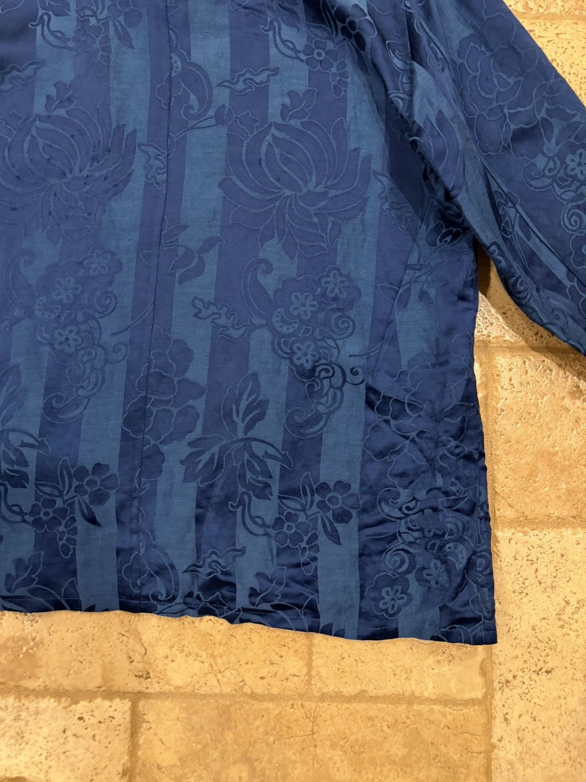 Haider Ackermann Haider Ackermann Floral Brocade Viscoe Blend Blue Shirt Size US S / EU 44-46 / 1 - 13 Thumbnail