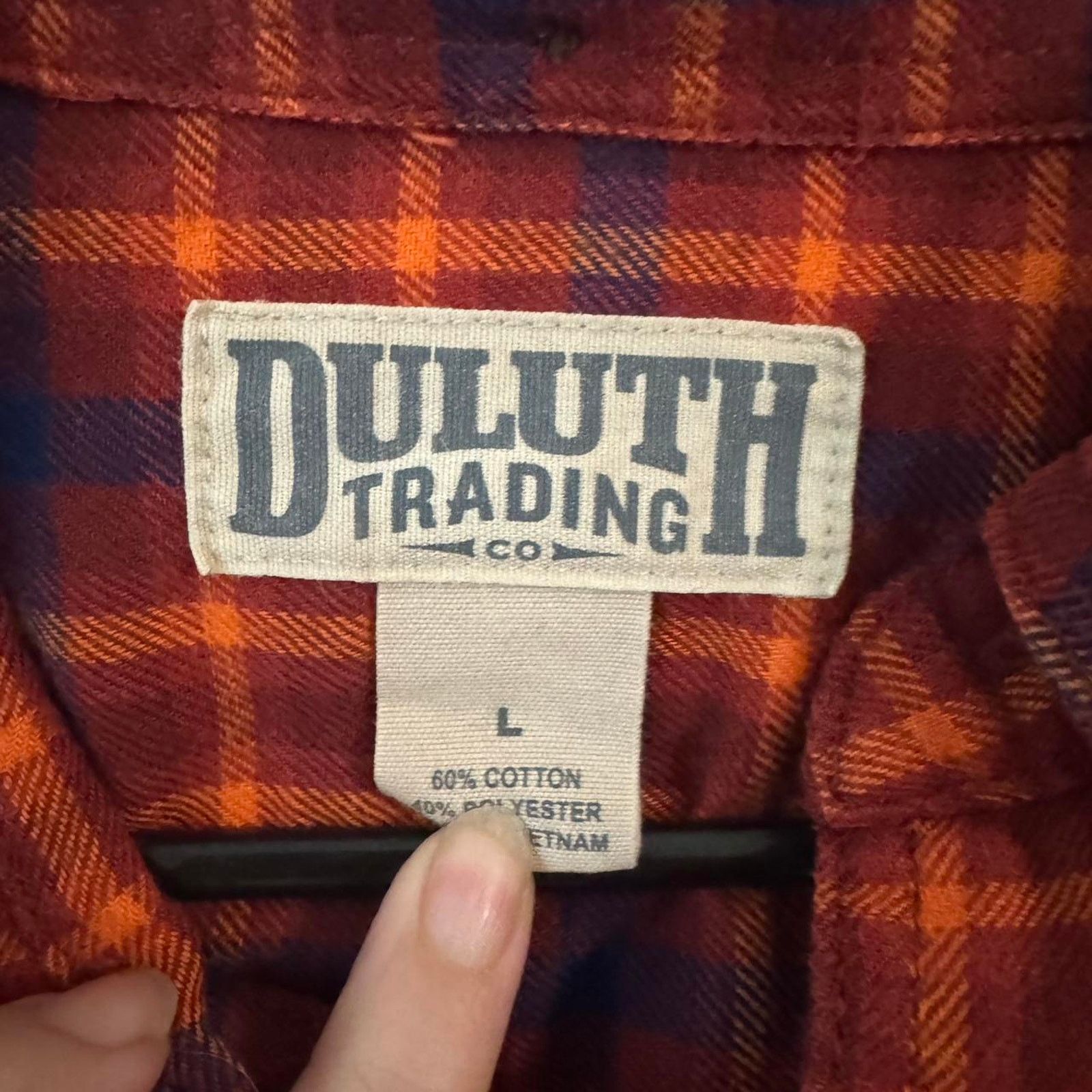 Duluth Trading Company Cabincore Cozy Duluth Trading Co orange plaid flannel shirt Size US L / EU 52-54 / 3 - 3 Thumbnail