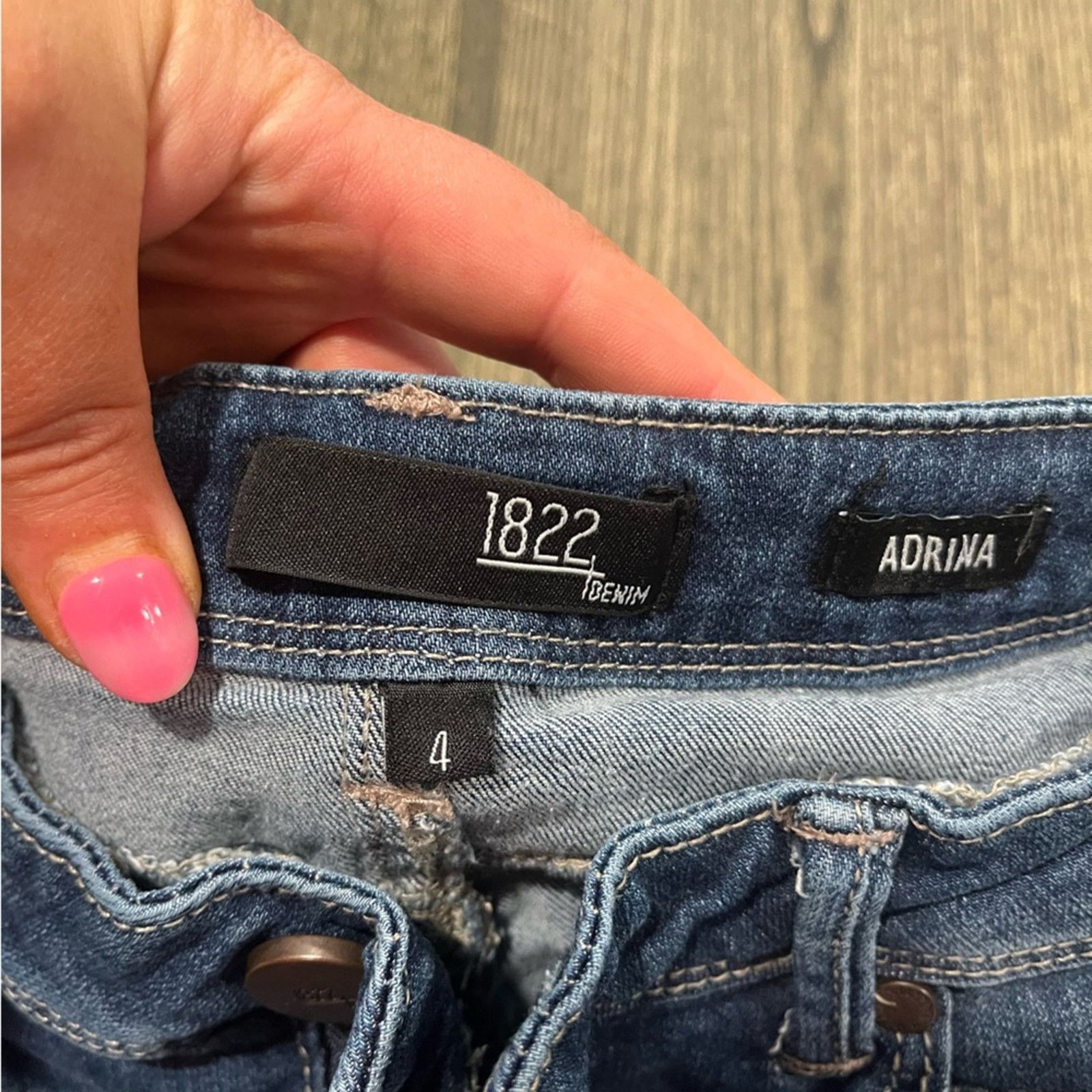 Vintage 1822 Adrianna Skinny Jeans Low Rise Pockets Distressed Siz 4 Size 27" / US 4 / IT 40 - 6 Thumbnail