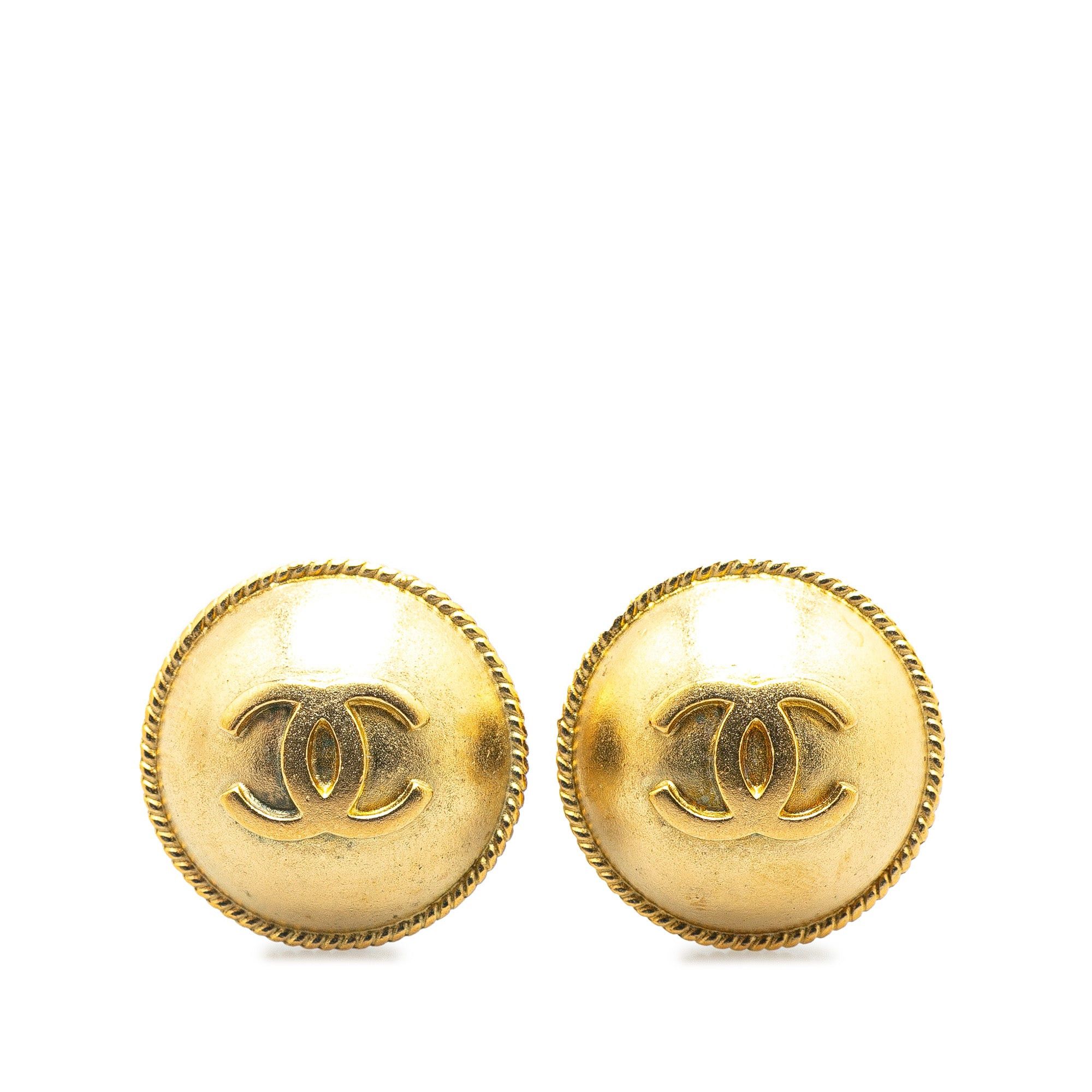Chanel Chanel Gold Plated CC Clip On Earrings Gold Size ONE SIZE - 1 Thumbnail