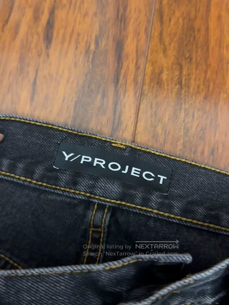 Y/Project Y/Project Carved Denim Pants Charcoal Black Size US 32 / EU 48 - 2 Thumbnail
