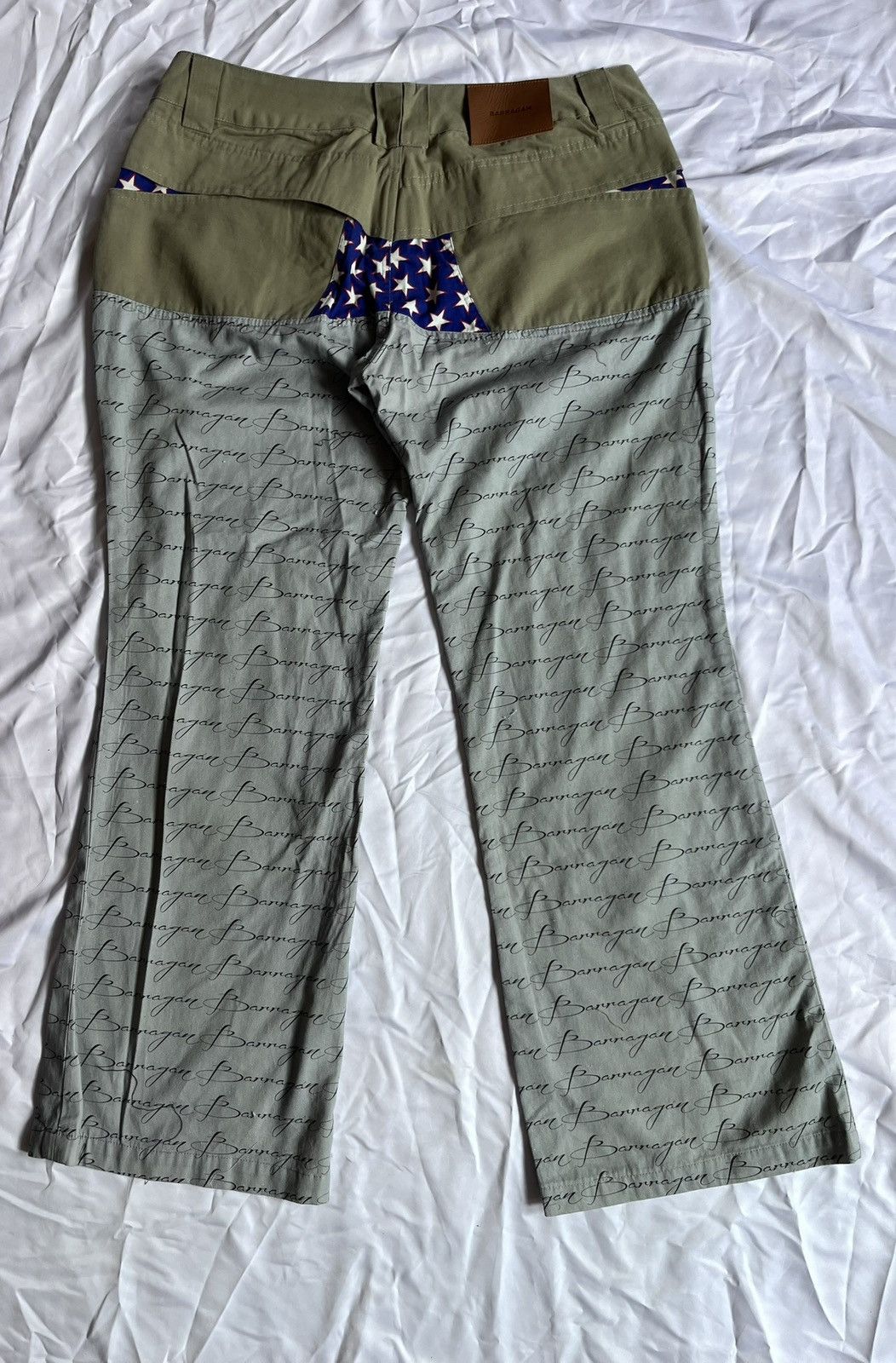 Barragan Khaki Script Trousers Size 36" / US 14 / IT 50 - 2 Thumbnail