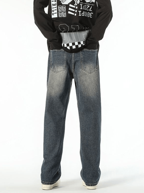 Japanese Brand × Jean Washed distressed whisker straight high street jeans Size US 34 / EU 50 - 5 Thumbnail
