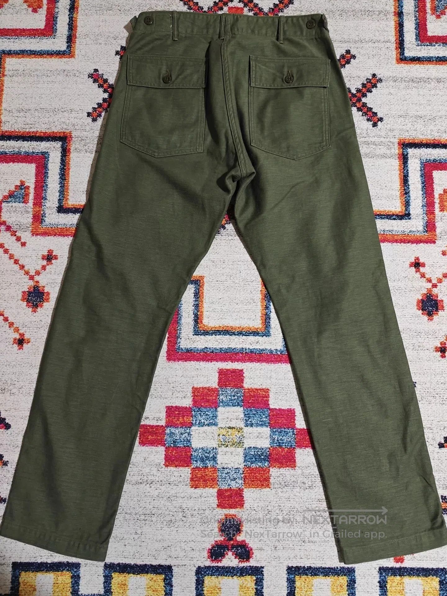 Orslow ORSLOW OG107 5032 Military Green Cargo Pants. Size US 26 / EU 42 - 3 Thumbnail