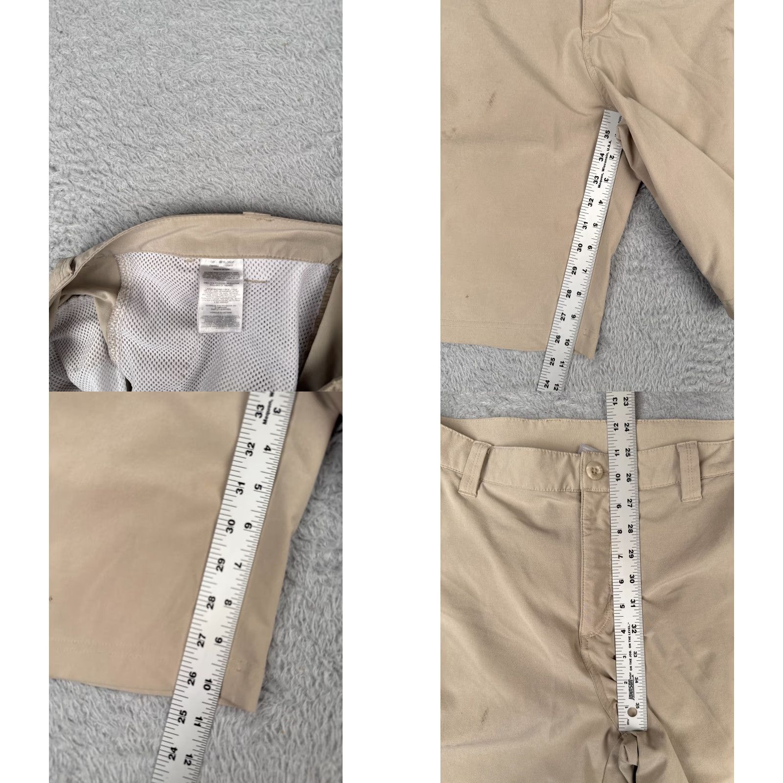 Vintage Columbia Mens Shorts Casual Chino Beige 34x10 Flat Front Polyester Cotton PFG Boating Size US 34 / EU 50 - 8 Thumbnail