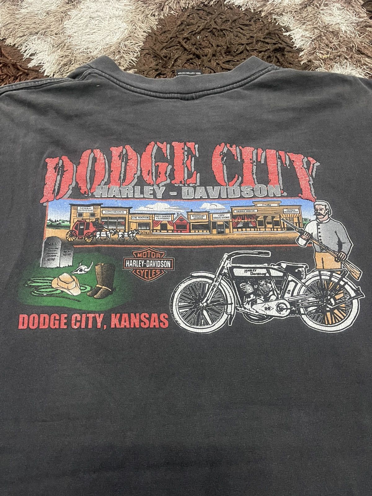 Harley Davidson × Vintage VINTAGE Y2K HARLEY DAVIDSON DODGE CITY TEE VERY RARE Size US XL / EU 56 / 4 - 9 Thumbnail
