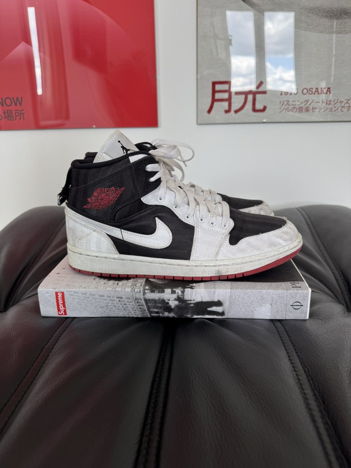 Air Jordan 1 Mid Se Utility Gym Red Sneakers Streetwear