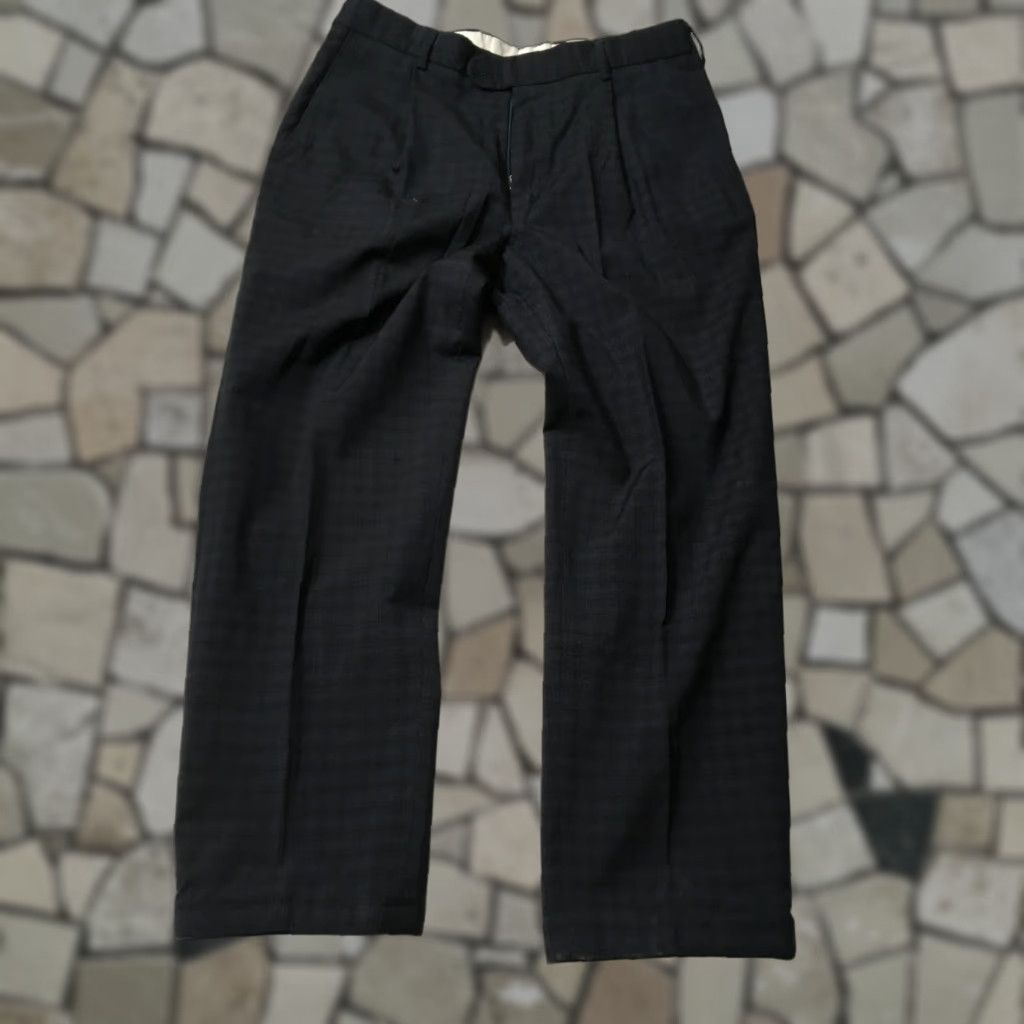 Vintage JRB Mens Pants 34X29 Blue Pleated Straight Leg Wool Polyester with Pockets Size US 34 / EU 50 - 1 Thumbnail
