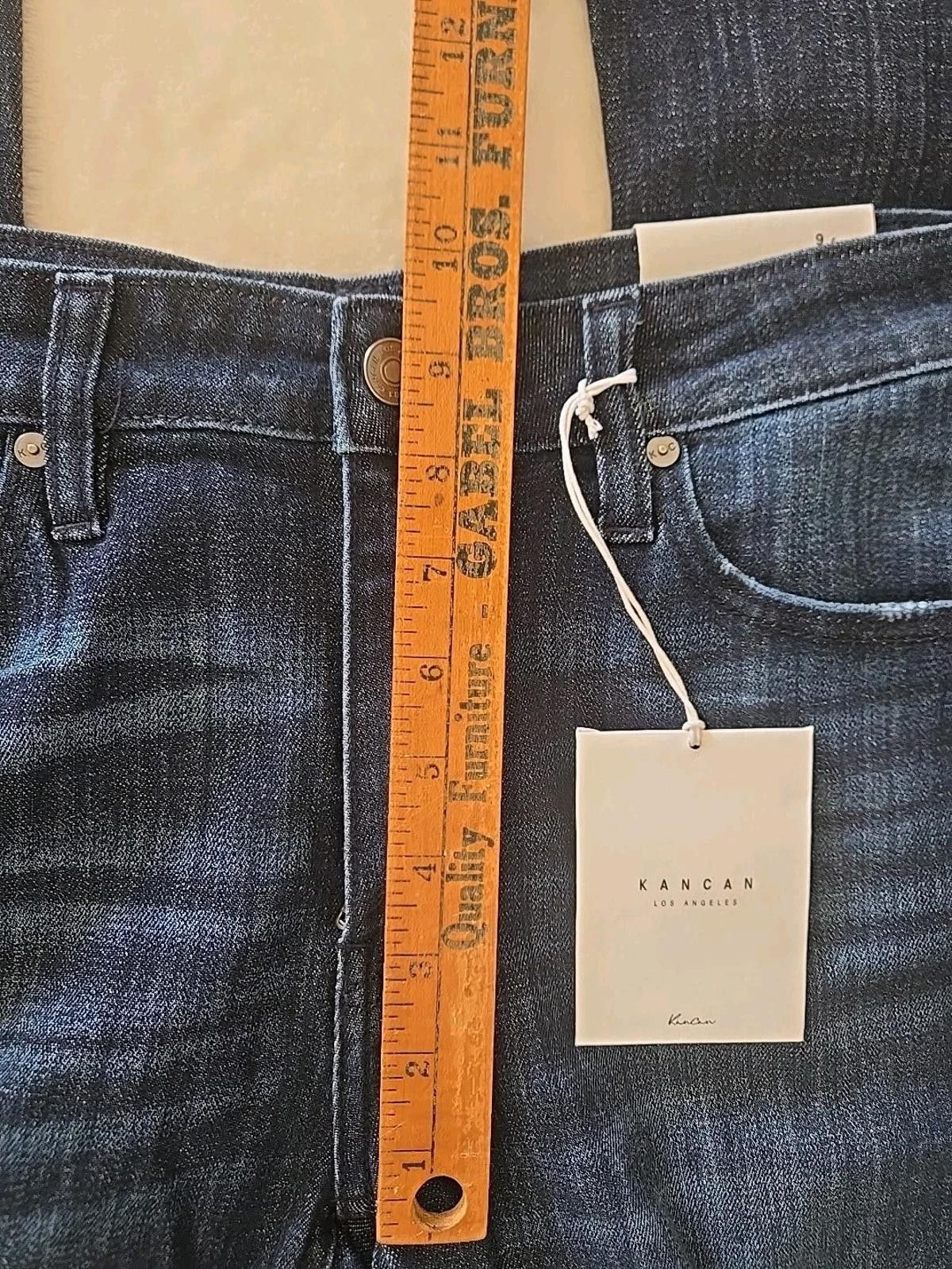 Kancan USA Kancan Jeans 9/28 Wide Leg Blue Denim Dark Wash Stretch NWT Size 28" / US 6 / IT 42 - 7 Thumbnail