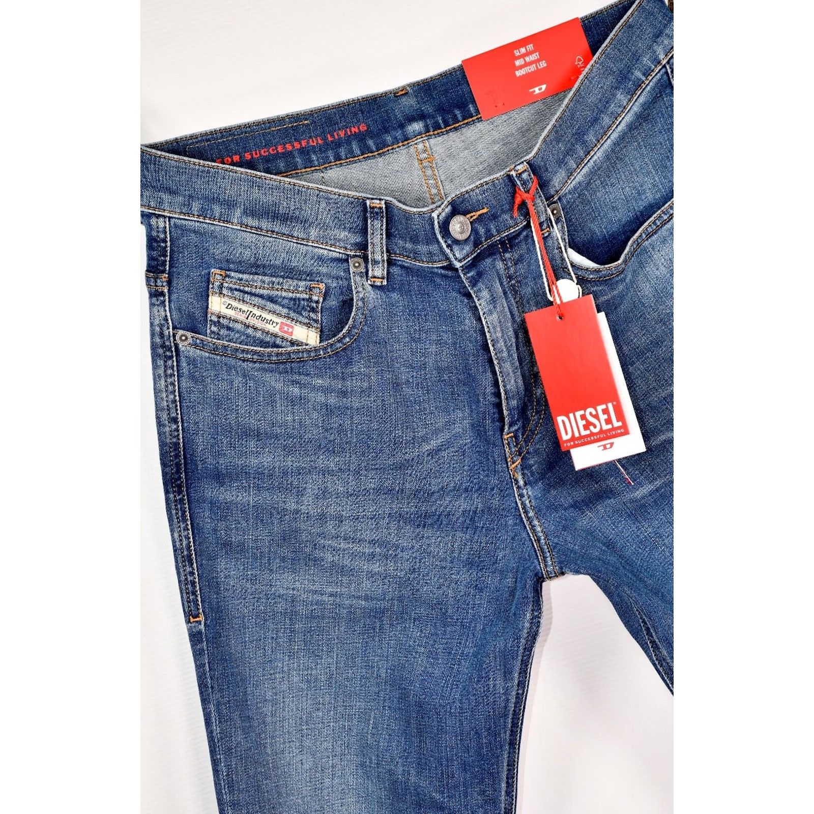 Diesel DIESEL Jeans Bootcut Slim Fit 2021-09D47 W30 L30 Blue Mens Jeans 100% Cotton Stretch Regular Size 30 Inseam 32.68in Size US 30 / EU 46 - 5 Thumbnail