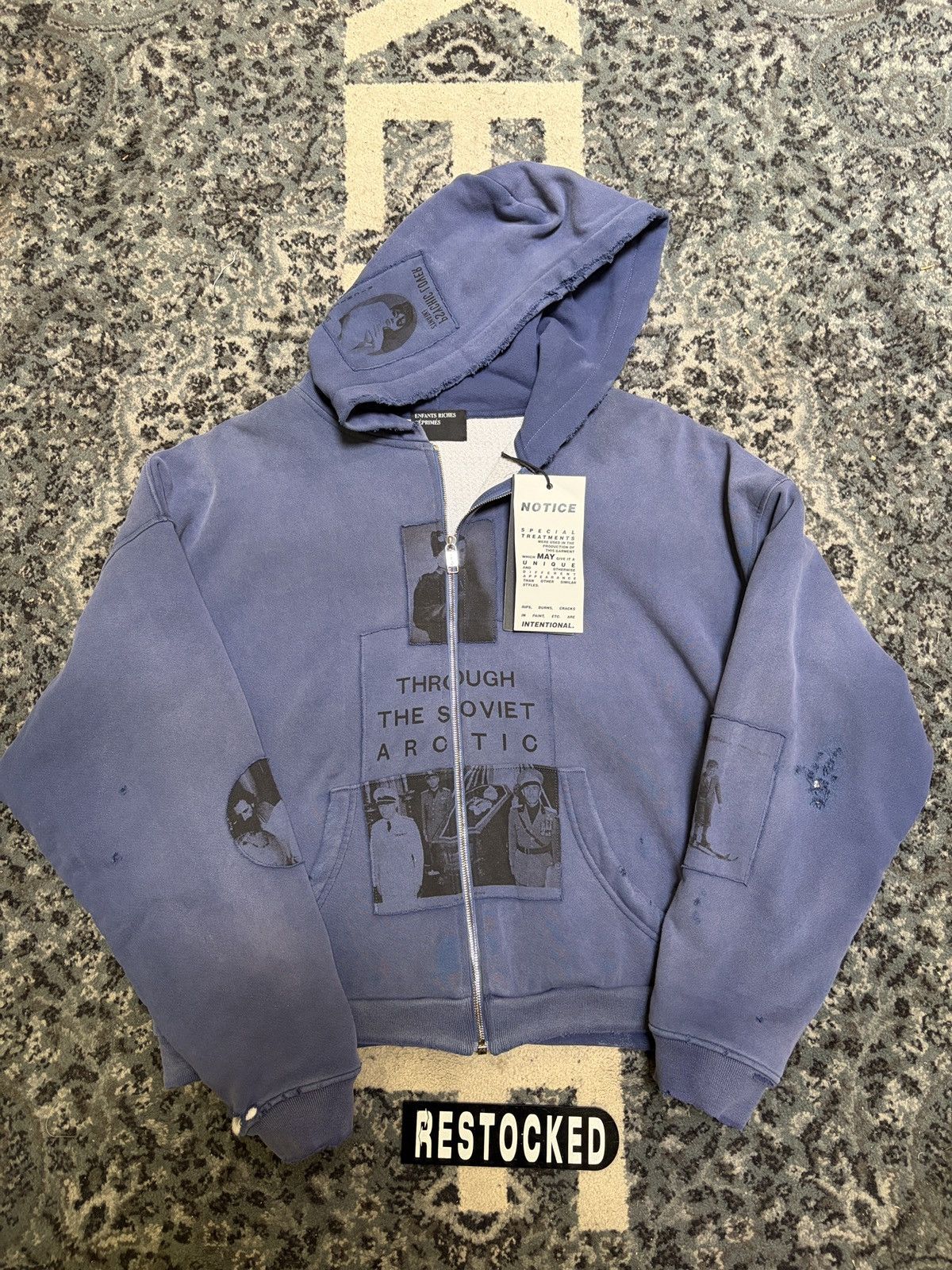 Enfants Riches Deprimes NEW ENFANTS RICHES DEPRIMES PATCHWORK THERMAL SOVIET ZIP UP Size US L / EU 52-54 / 3 - 1 Thumbnail