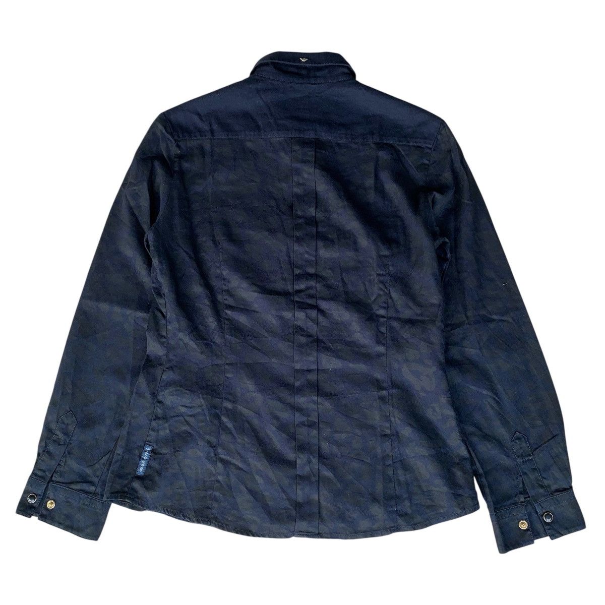 Armani Armani Button Snap Navy Shirt Camoflage Sleeve Size M / US 6-8 / IT 42-44 - 8 Thumbnail