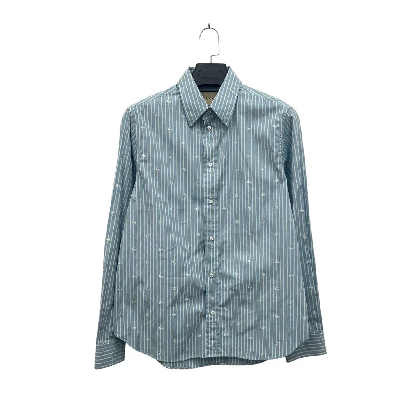 Gucci Gucci Blue Logo Striped Long-Sleeve Shirt Size US S / EU 44-46 / 1 - 1 Thumbnail