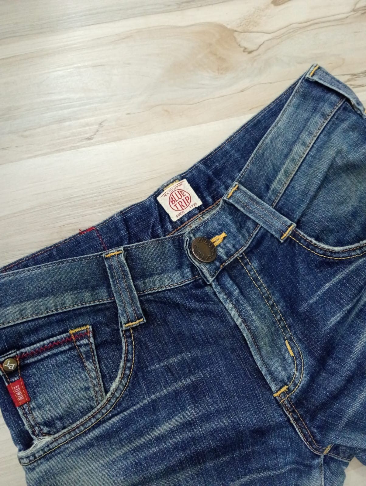Edwin × Japanese Brand Flared Edwin Blue Trip distressed twist leg Size US 33 - 7 Thumbnail