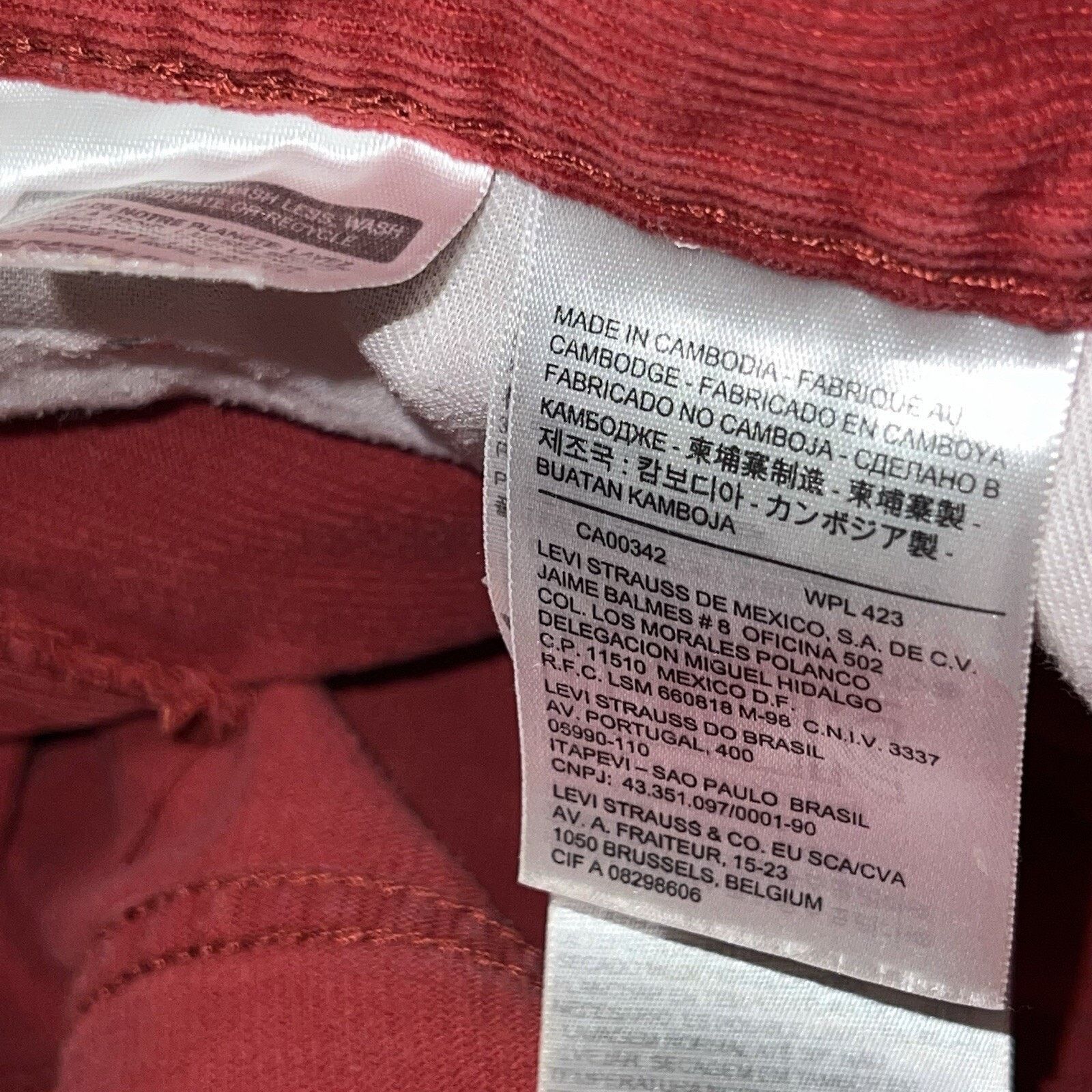 Levi's Levi’s 514 Corduroy Red Jeans Pants 30 x 32 White Tab Size US 30 / EU 46 - 14 Thumbnail