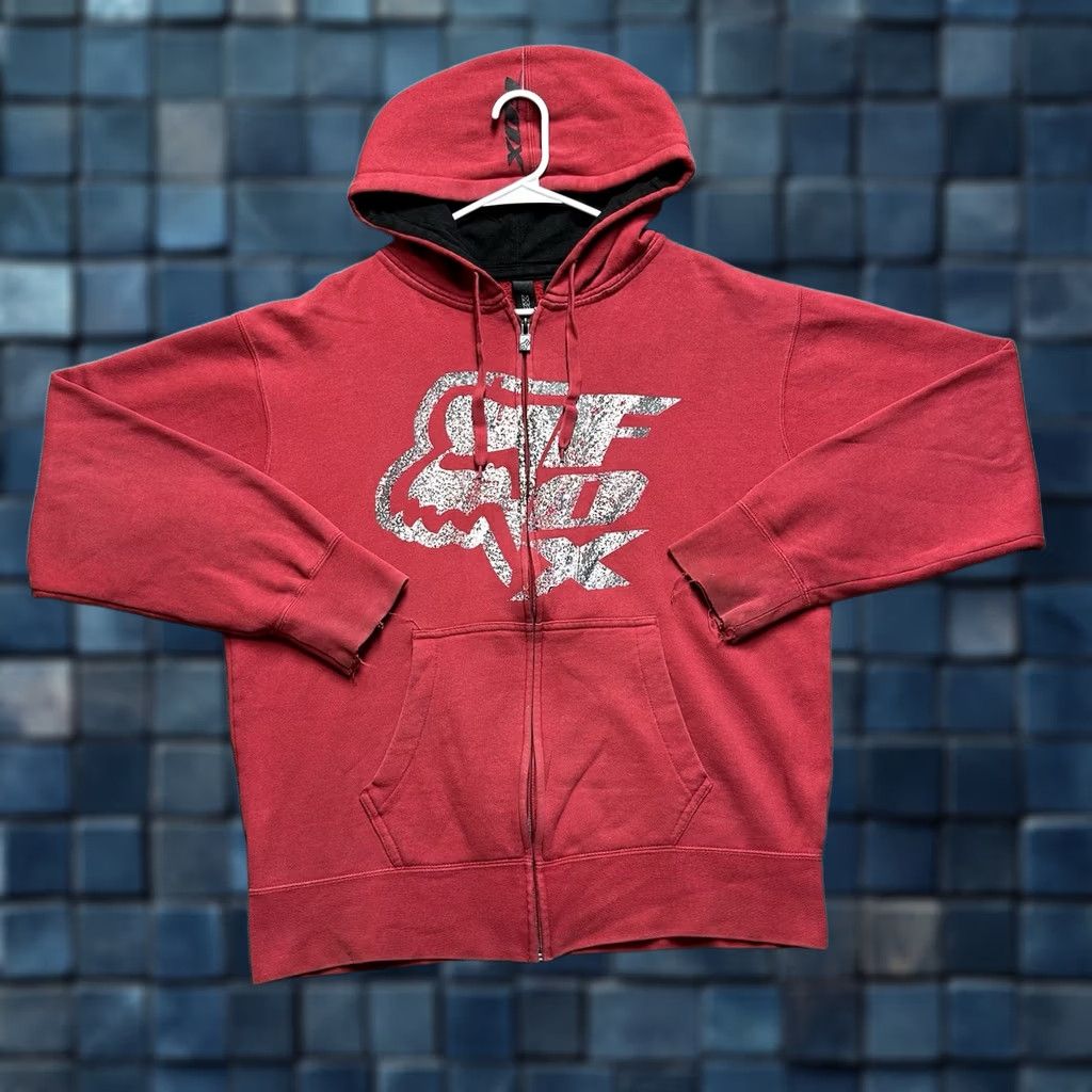 Fox Racing Fox Fox Racing Hoodie Men XL Red Full Zip Graphic Logo Sweatshirt Motocross Y2K FAIR Size US XL / EU 56 / 4 - 1 Thumbnail