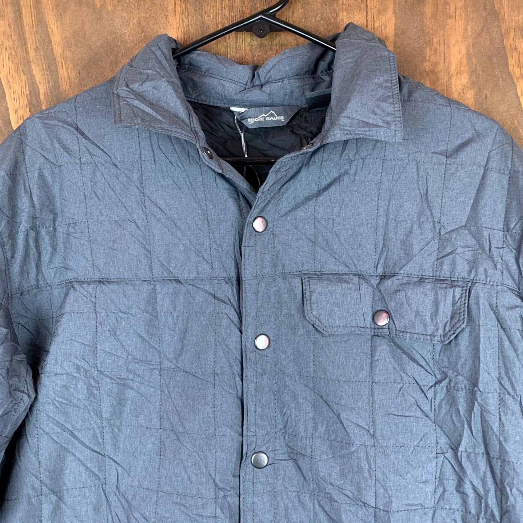 Eddie Bauer Eddie Bauer Shirt Mens L Gray Quilted Jac Mid Weight Insulated Snap Reds Size US L / EU 52-54 / 3 - 2 Thumbnail