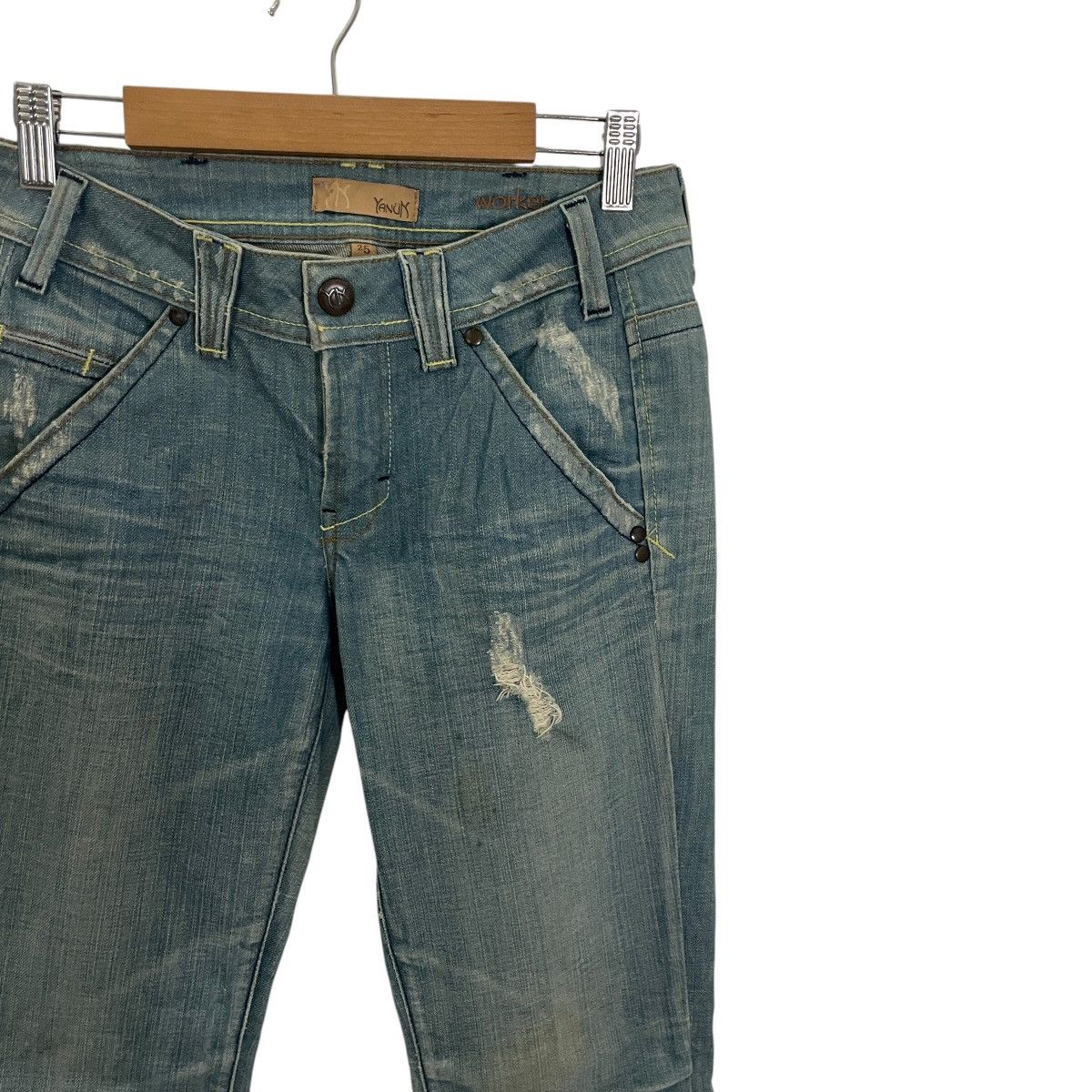 Japanese Brand Vintage Yanux Distressed Denim Size 29" - 4 Thumbnail