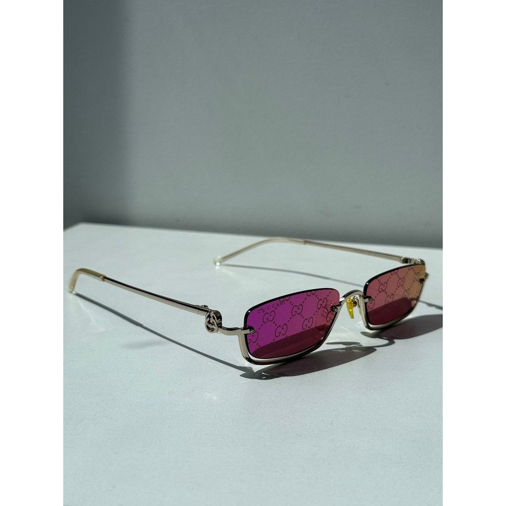 Gucci NEW Gucci GG1278S Half Rim Gold Mirror Lens Sunglasses $710 Size ONE SIZE - 5 Thumbnail