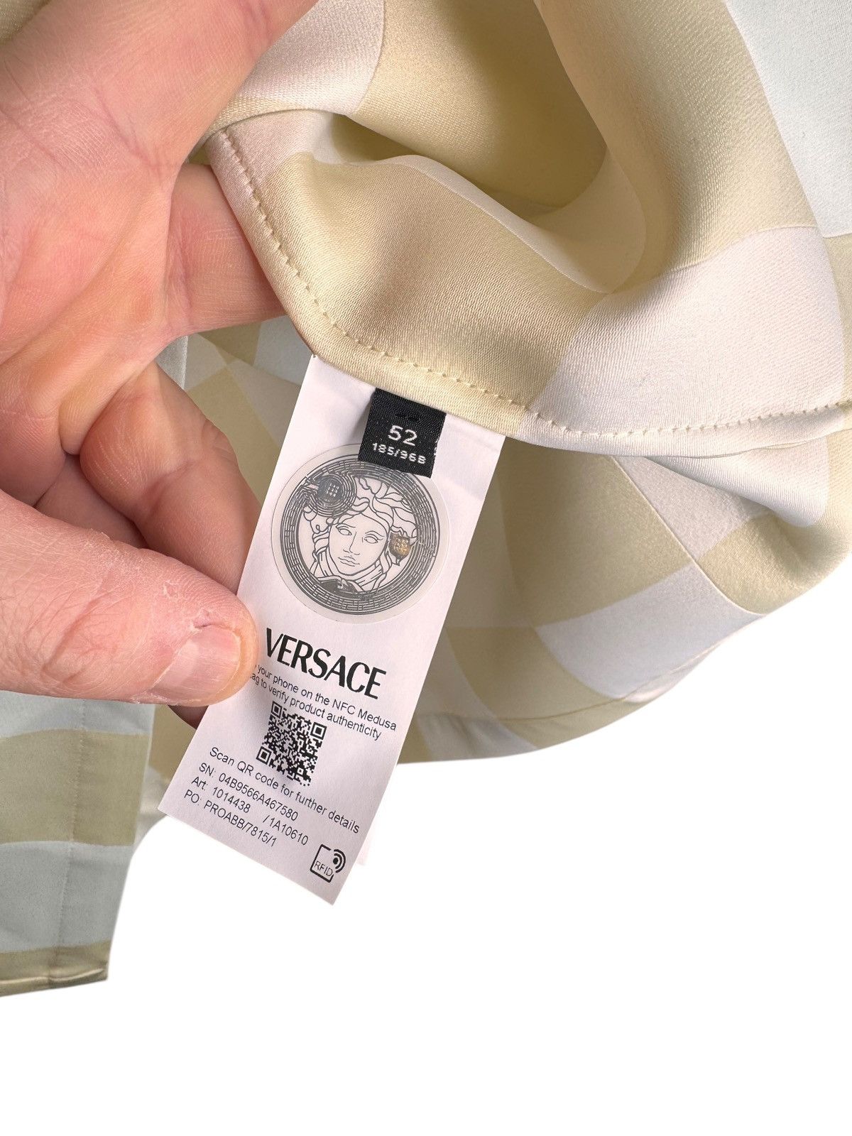 Versace Versace Checkered Duchess Fabric Zip Polo Size US L / EU 52-54 / 3 - 7 Thumbnail