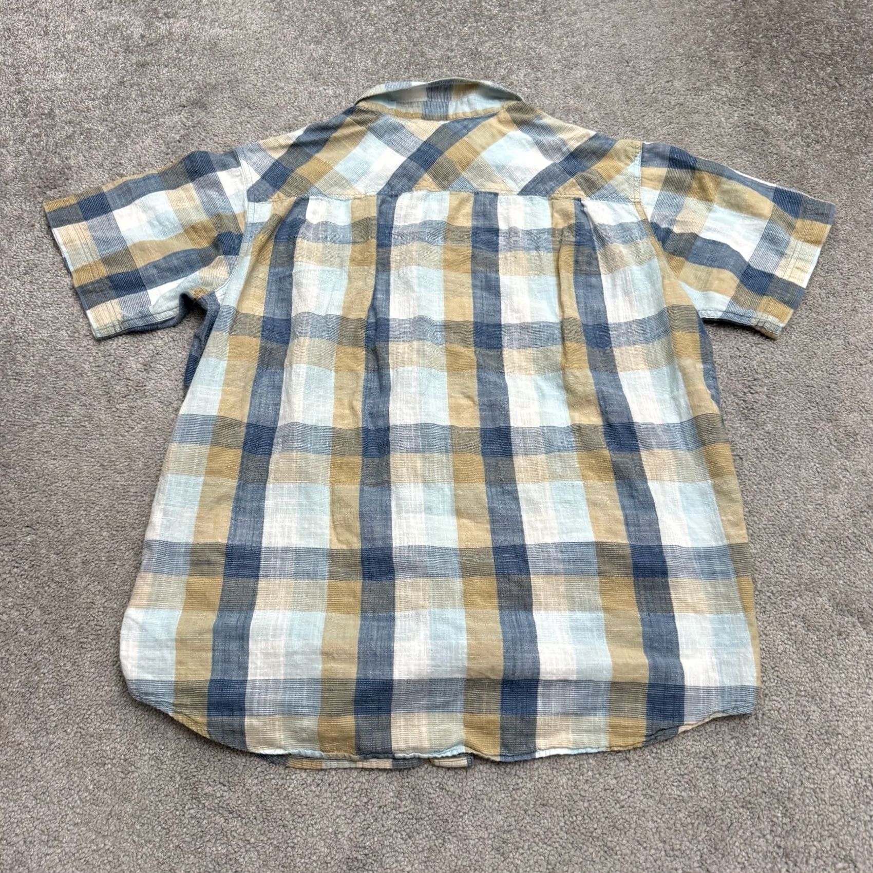 Vintage Columbia Shirt Mens Large Blue Gold Plaid Cotton Casual Button Down Size US L / EU 52-54 / 3 - 2 Thumbnail