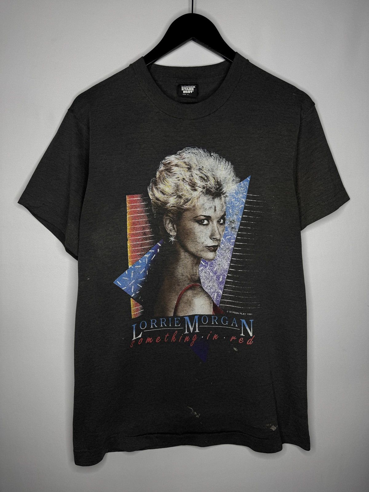 Band Tees × Vintage Vintage 1991 Lorrie Morgan Something in Red Band Tee Shirt Size US M / EU 48-50 / 2 - 1 Thumbnail