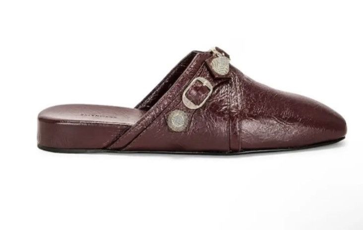 Balenciaga Balenciaga Burgundy Leather Mules Size US 9 / IT 39 - 2 Thumbnail
