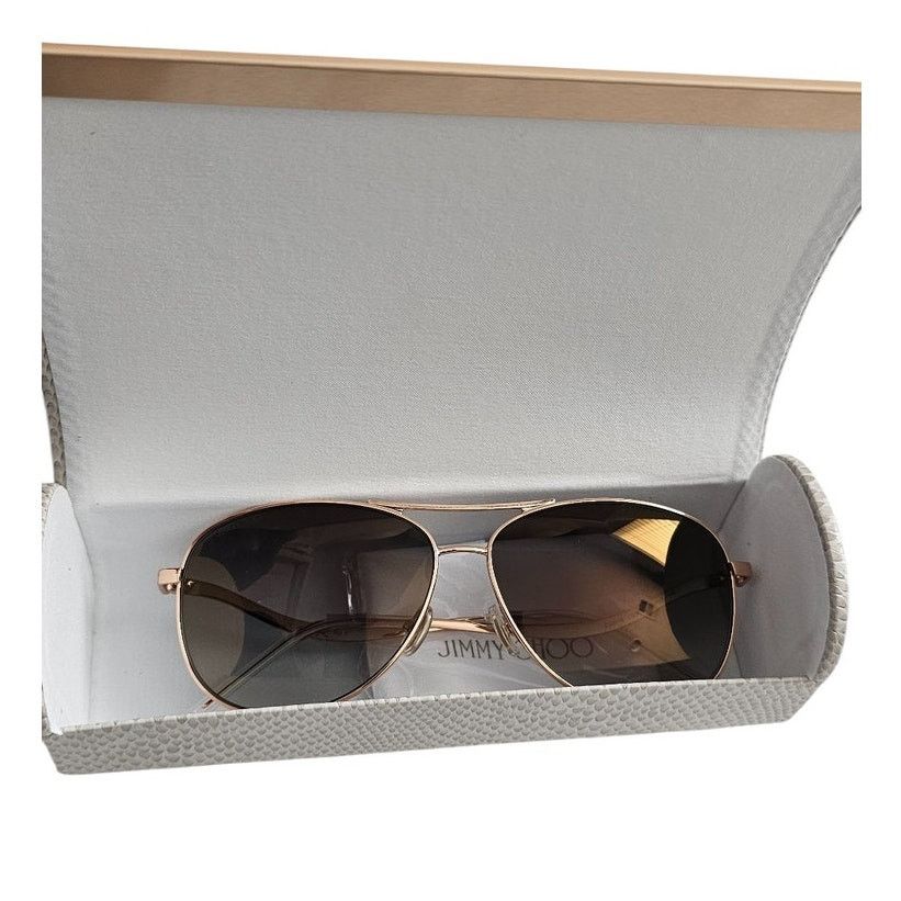 Jimmy Choo ESSY_S Sunglasses in Gold Jimmy Choo Blue/Gold Tone ESSY/S Gradient Aviator Sunglasses  main image 4
