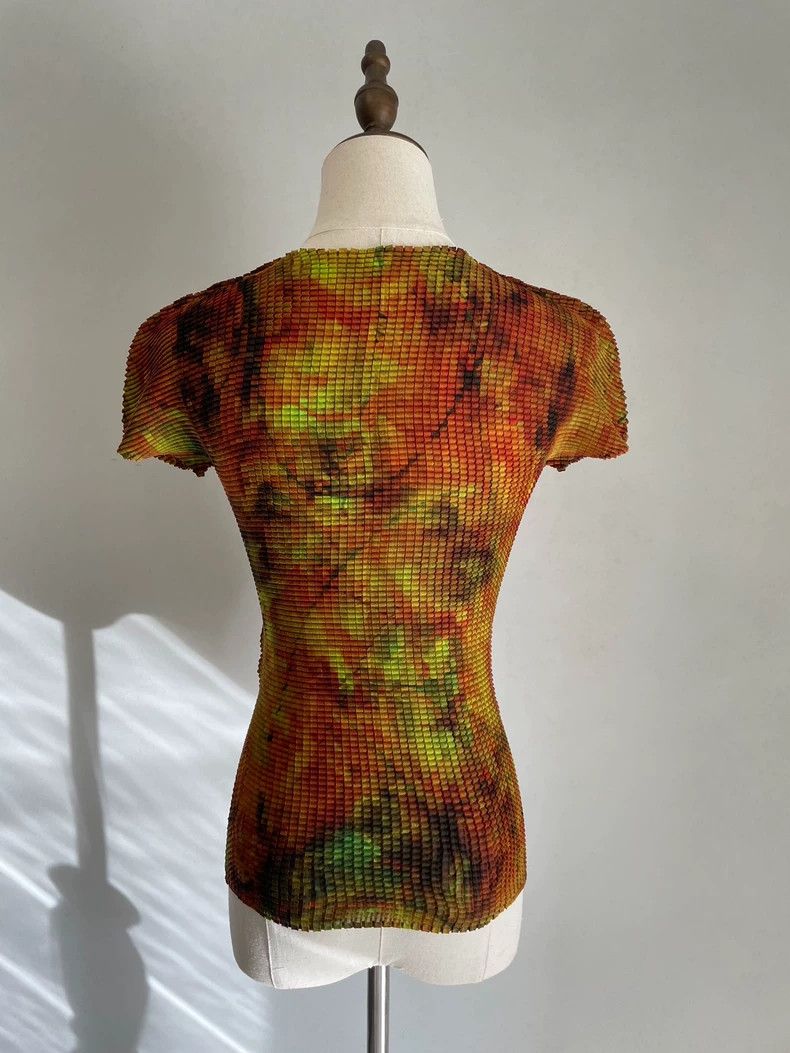 Issey Miyake Issey Miyake size:2 Yellow psychedelic printed top Size XS / US 0-2 / IT 36-38 - 3 Thumbnail