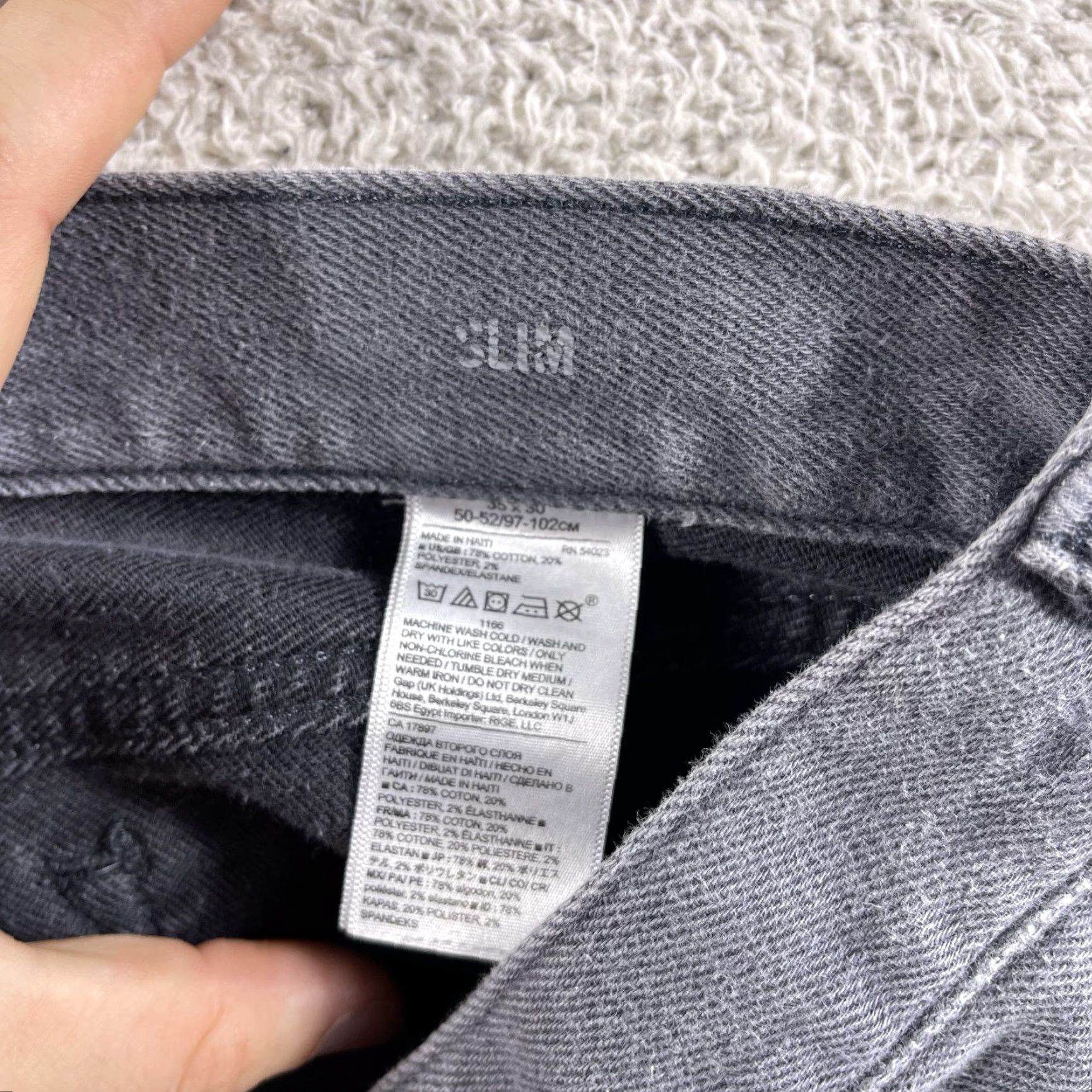 Banana Republic Banana Republic Traveler Jeans Mens 35x27 Gray Slim Denim Stretch Straight Hemmed Size US 35 - 4 Thumbnail