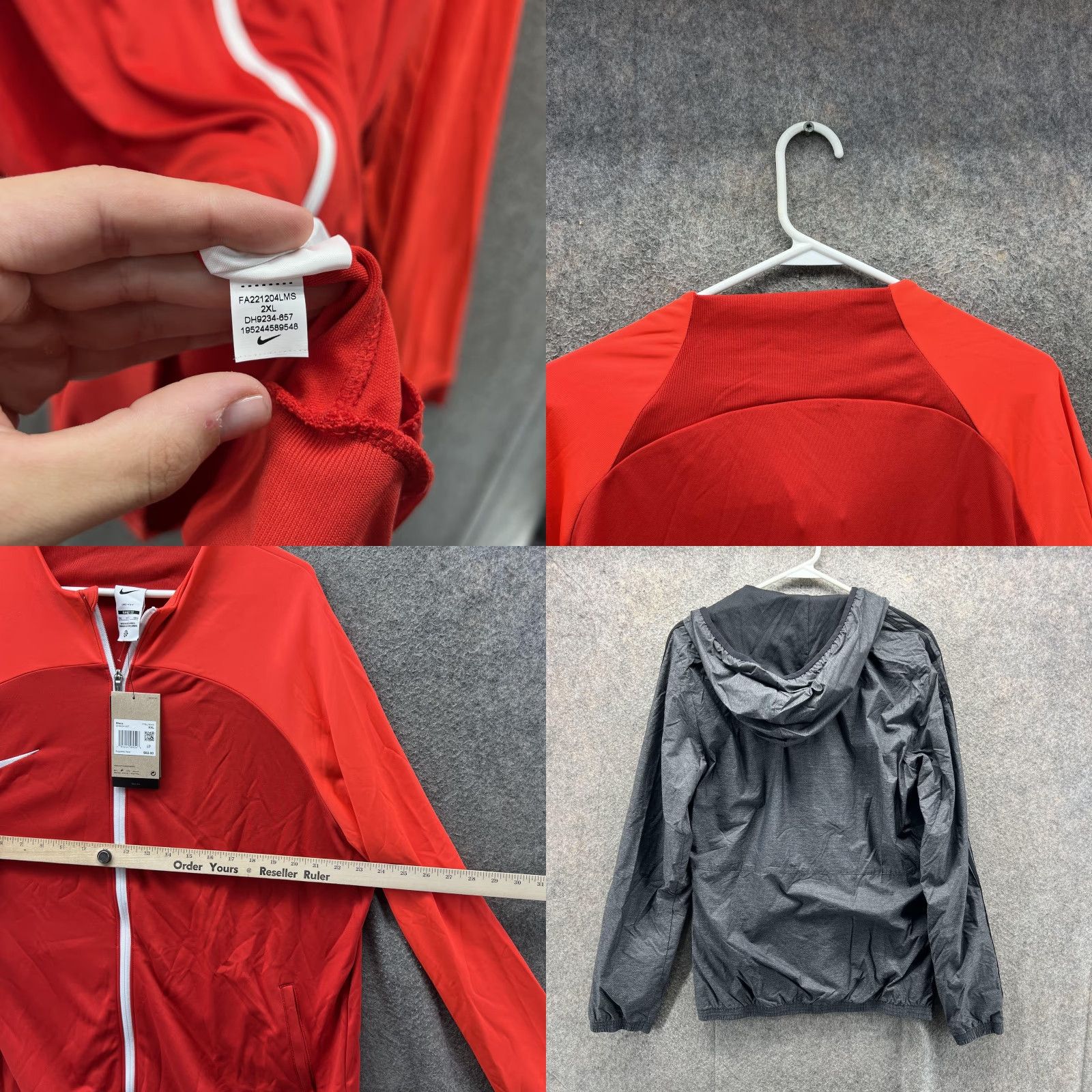 Nike Nike Track Jacket Mens 2XL Red Dri-FIT Slim Soccer Training Full Zip DH9234-657 Size US XXL / EU 58 / 5 - 8 Thumbnail