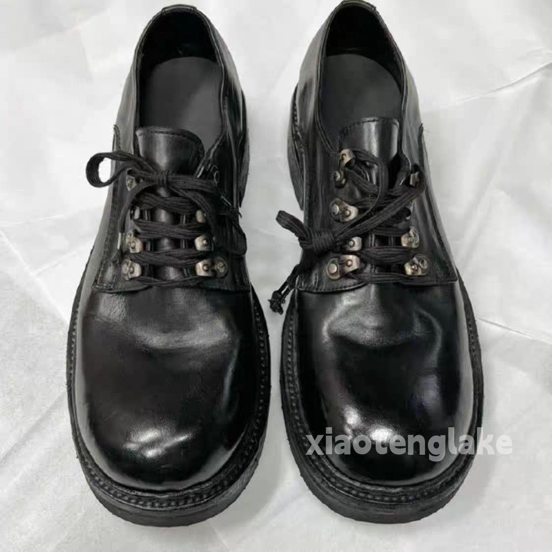 Vintage Unisex utility punk yuppie grunge big head leather shoes Size US 5.5 / EU 38 - 5 Thumbnail