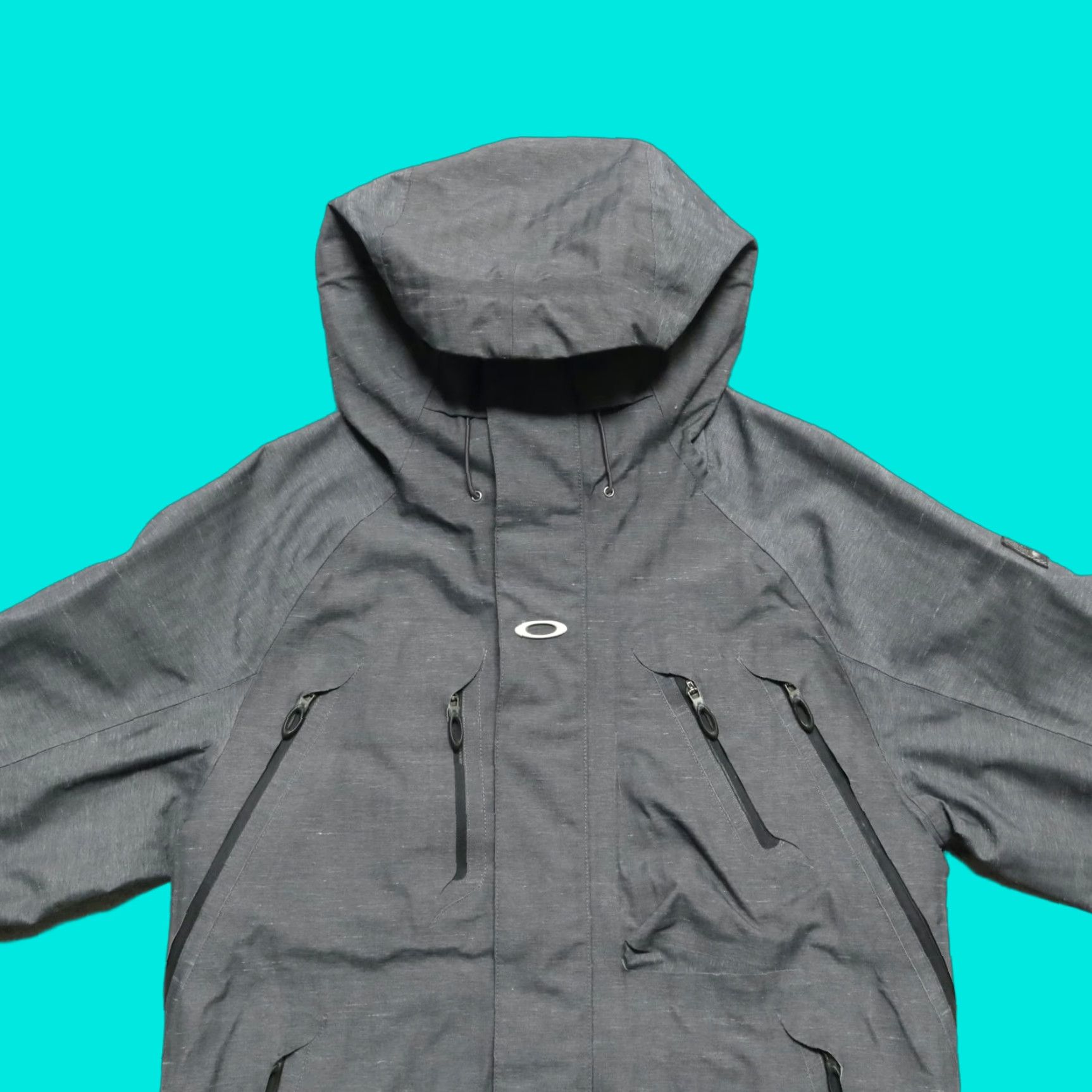 Vintage Oakley Jacket Mens S Grey Y2K Software Technical Recco Loose Fit