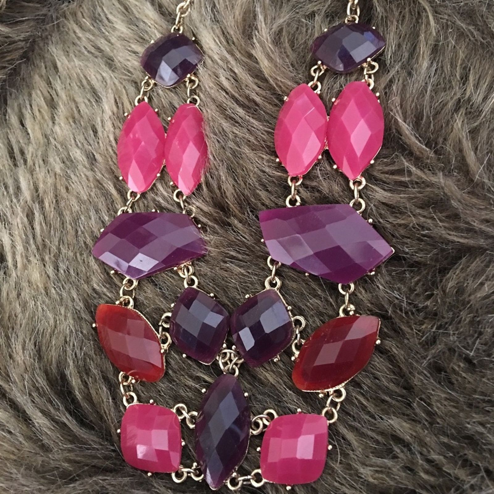 Jewelry Vintage VCLM marked sorbet faceted stone necklace Size ONE SIZE - 6 Thumbnail