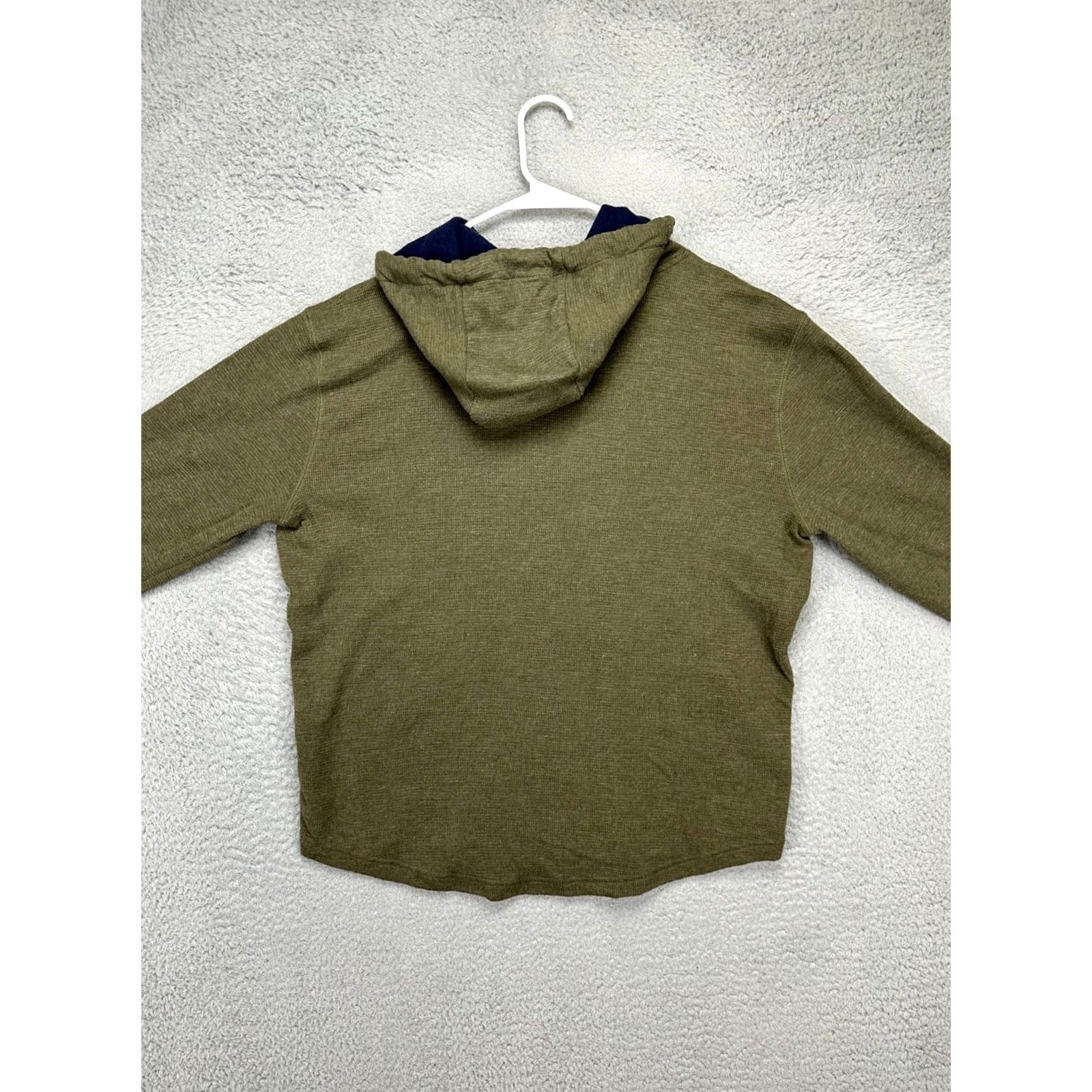 Vintage VINTAGE American Eagle Hoodie Shirt Mens Medium Green Thermal Henley Drawstring Public? Size US M / EU 48-50 / 2 - 4 Thumbnail