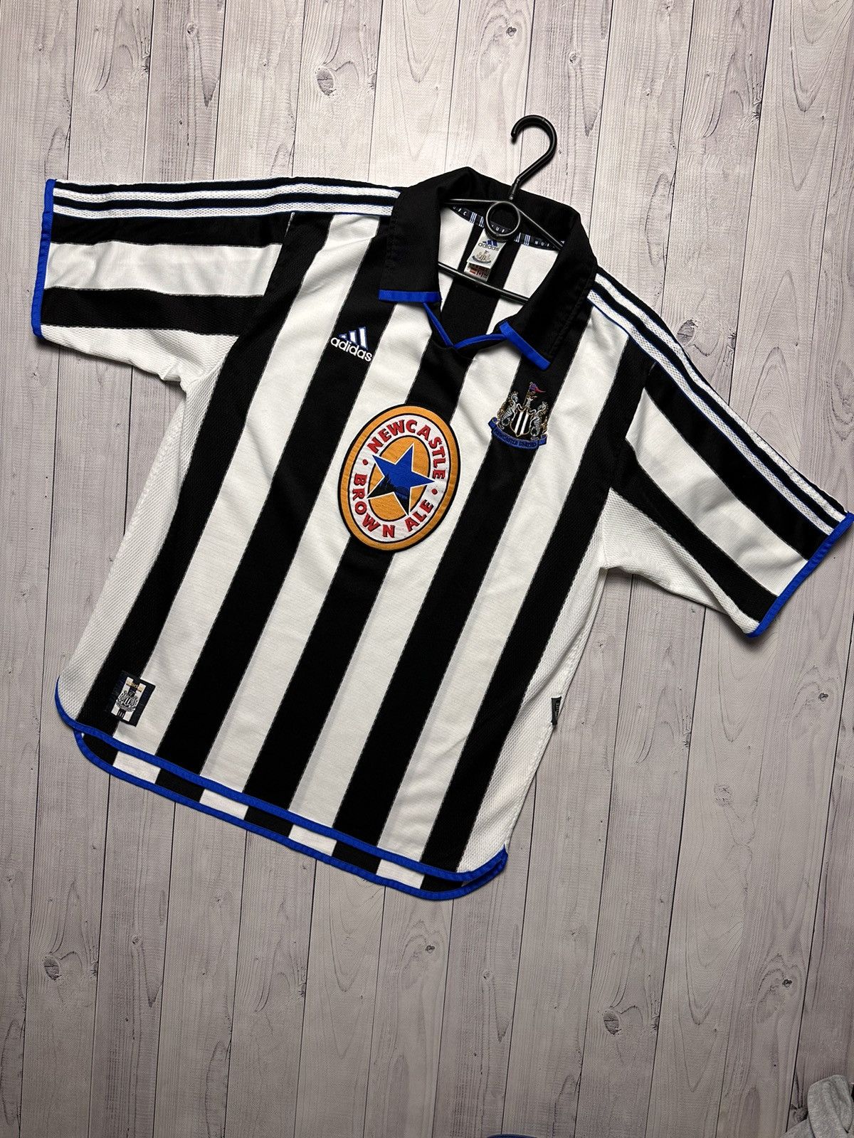 image of Vintage New Castle United Adidas Soccer Jersey Size M/l in Striped, Men's