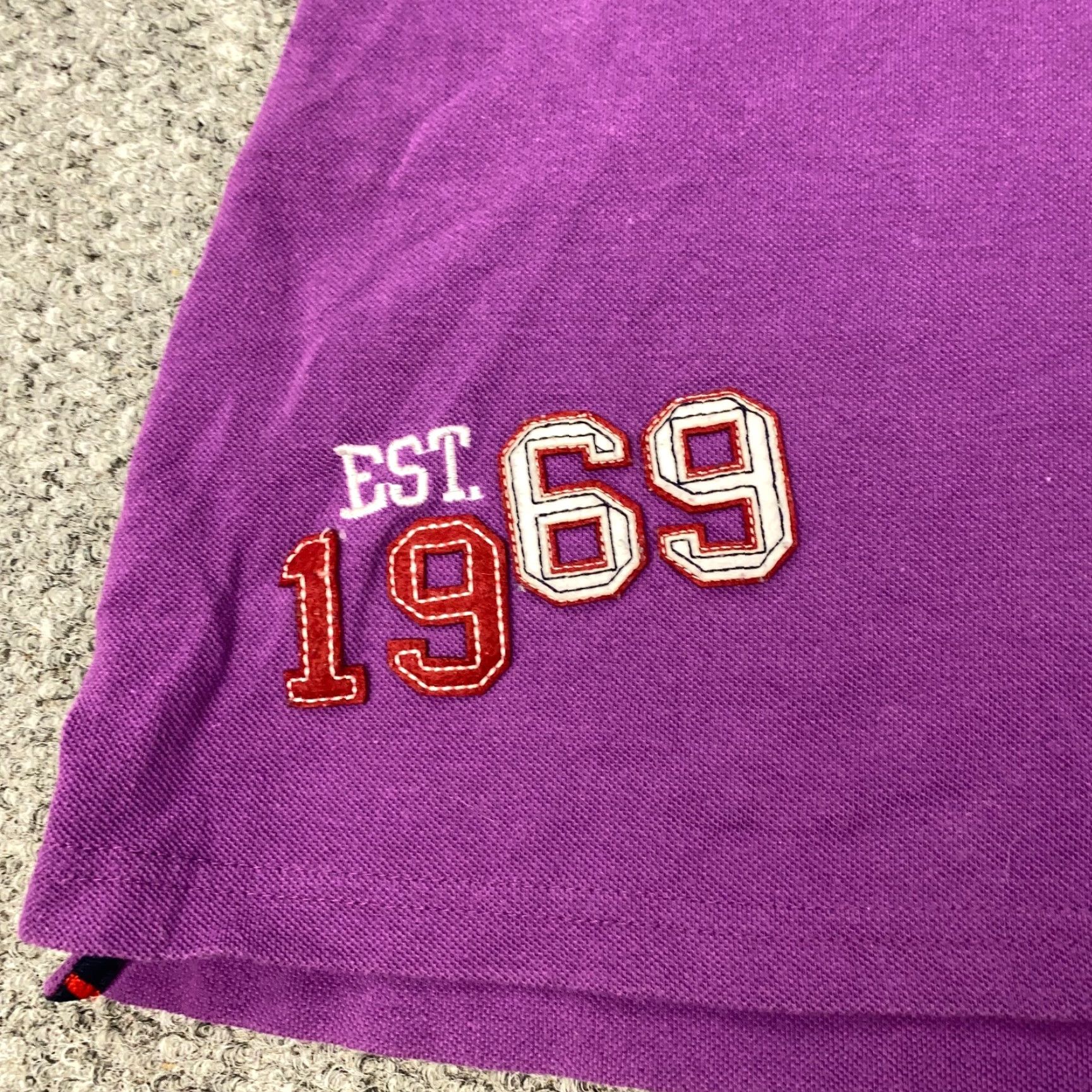Coogi COOGI Womens Polo Shirt Size 1X Purple Cap Sleeve Retro 90s Short Sleeve Button Collared Jersey Cotton Polyester Vintage: No flaws noted Size XL / US 12-14 / IT 48-50 - 2 Thumbnail