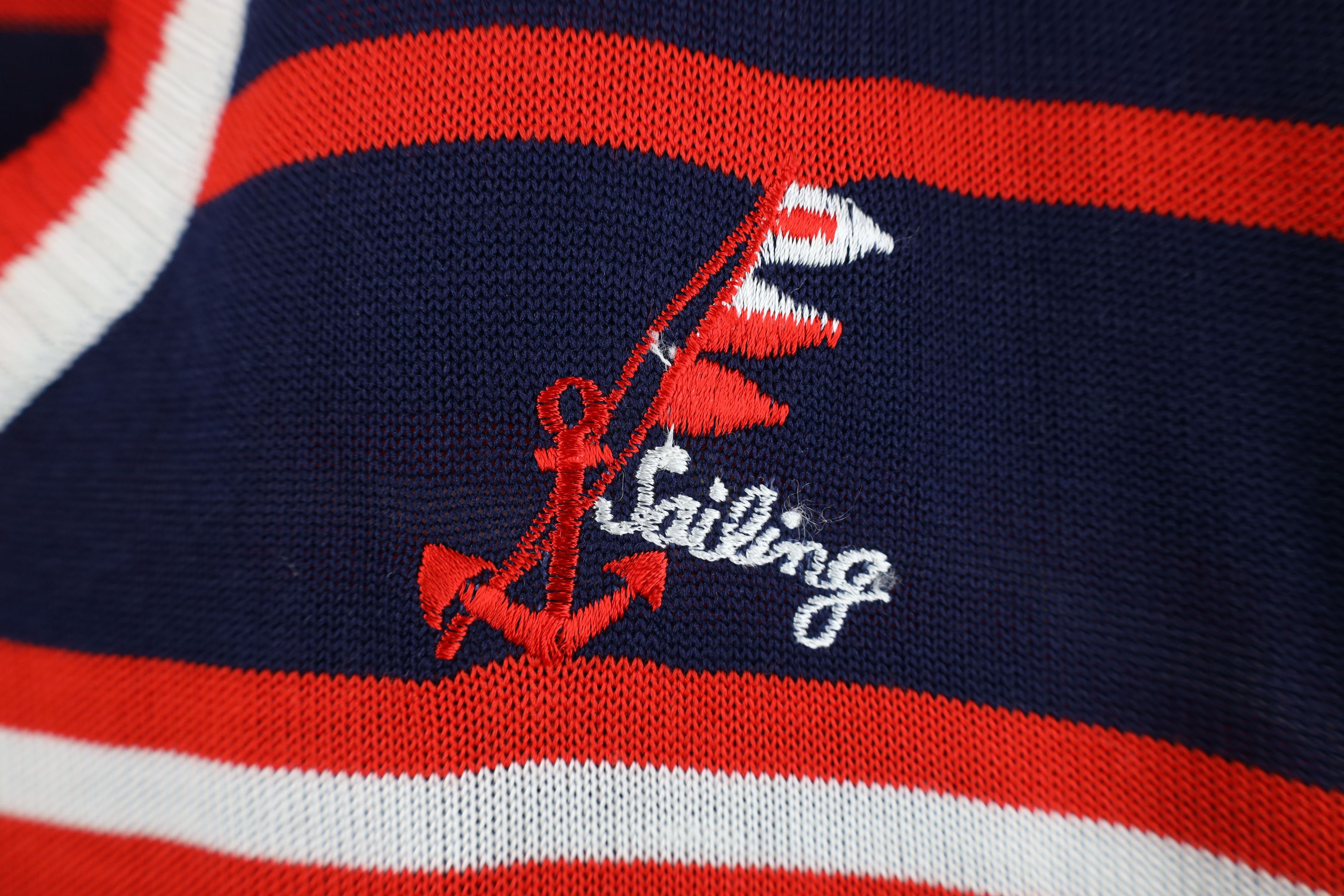 Vintage Vintage 70s Streetwear Sailing Knit Short Sleeve Sweater Size XL / US 12-14 / IT 48-50 - 4 Thumbnail