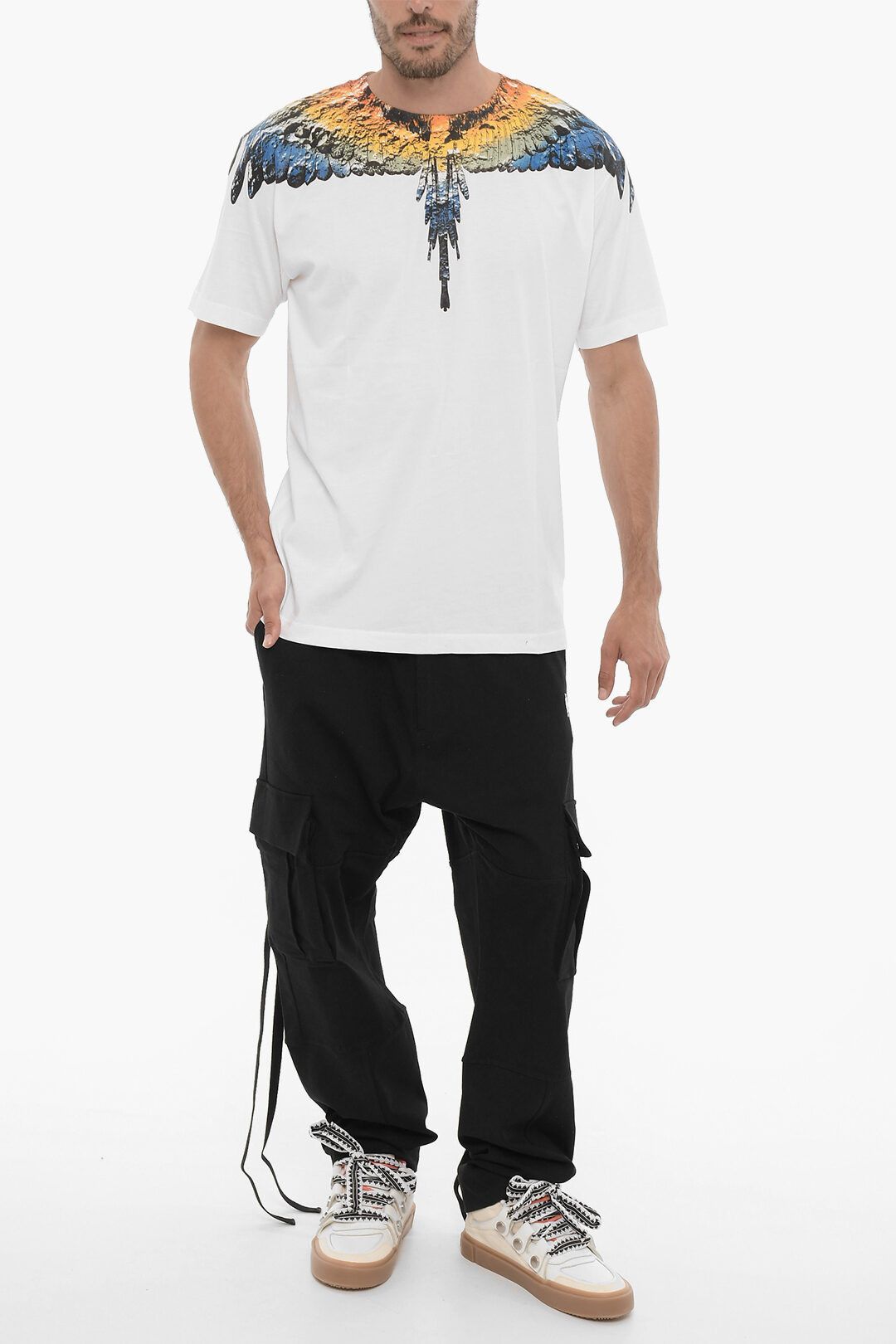 Marcelo Burlon og1mm0824 Crewneck T-Shirt in White Size US S / EU 44-46 / 1 - 4 Thumbnail