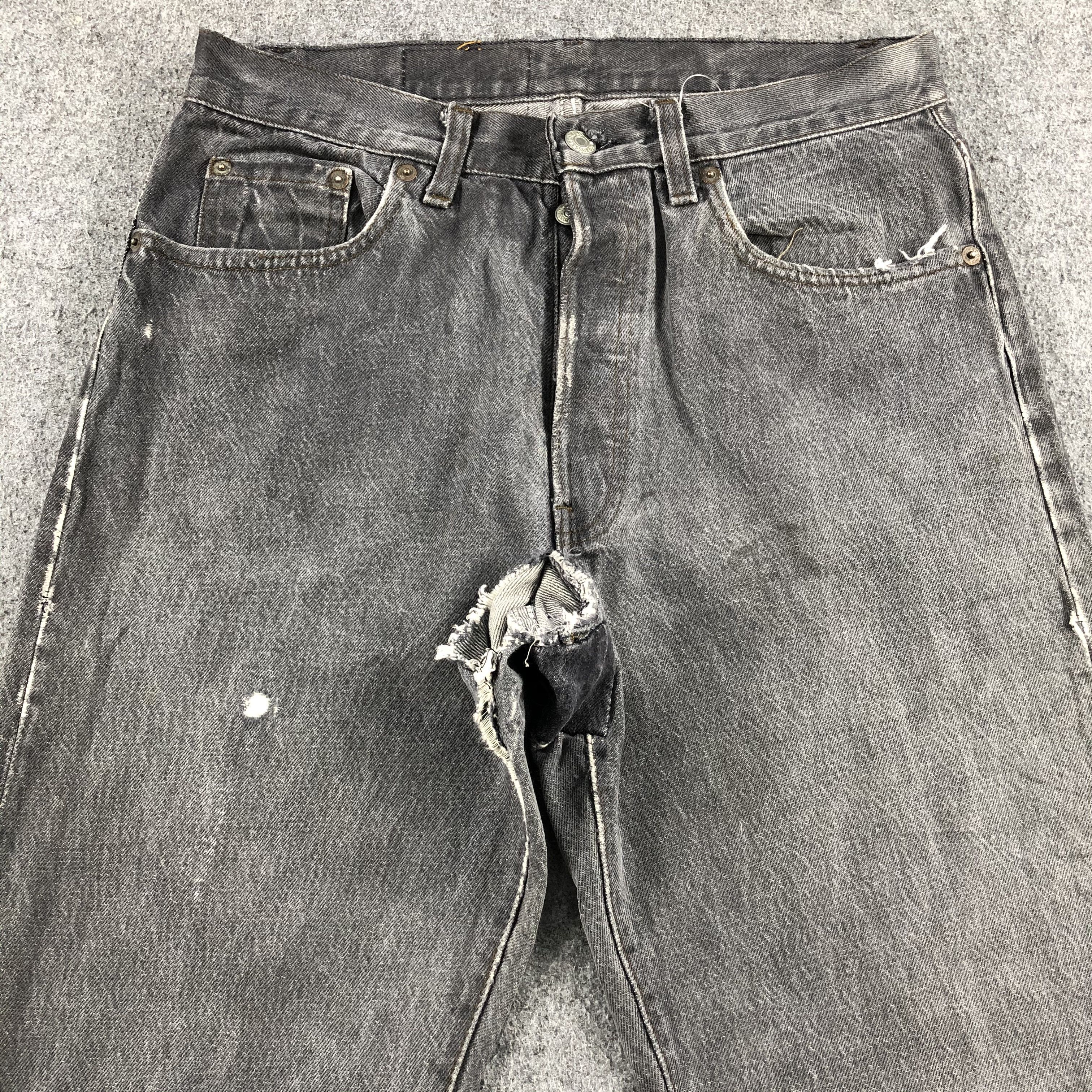 Levi's Vintage 90s Ripped Levis 501 Earth Tone Jeans-J1515 Size US 30 / EU 46 - 3 Thumbnail