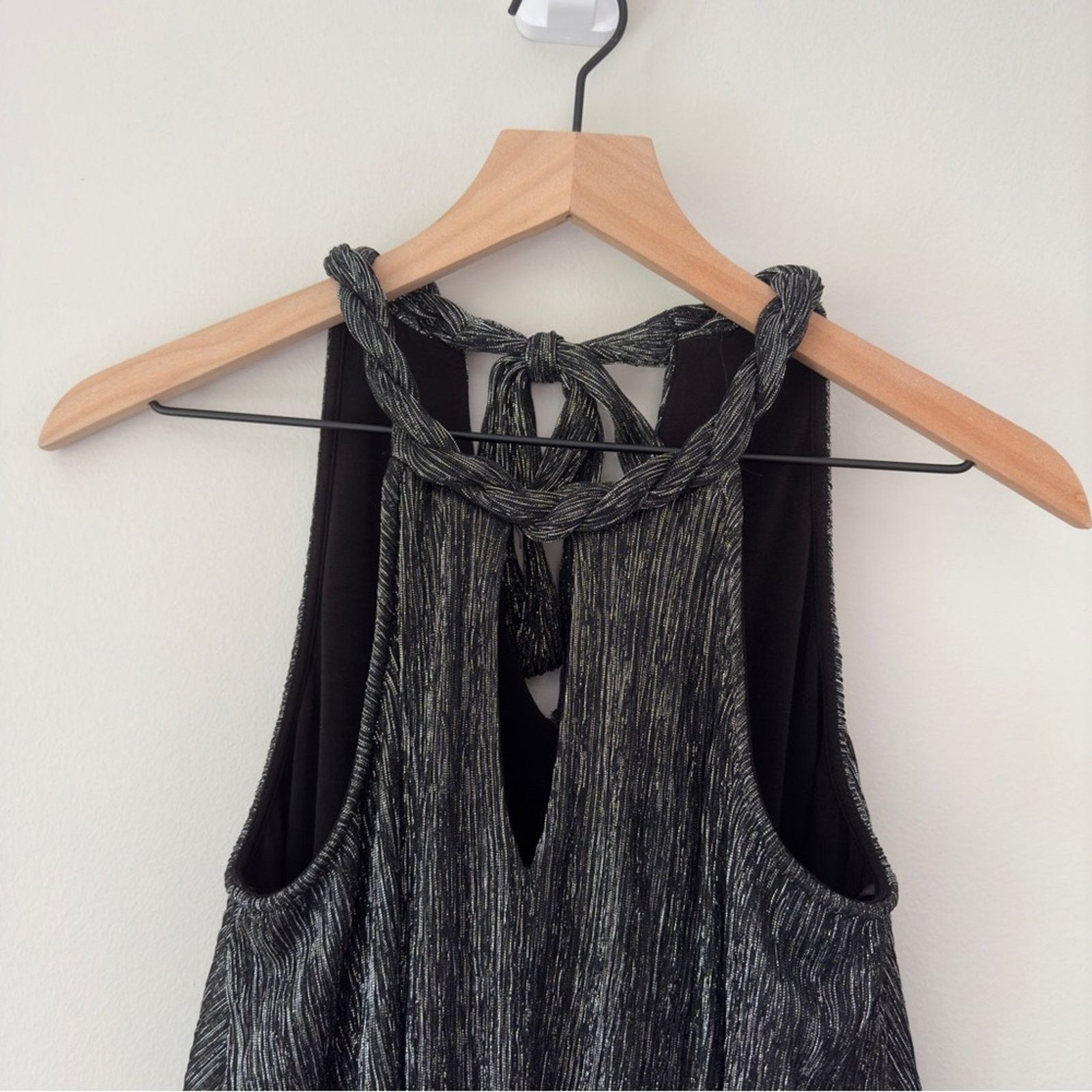 Other Ella Moss Twisted Keyhole Neckline Shimmer Tiered Mini Dress Size XS / US 0-2 / IT 36-38 - 3 Thumbnail