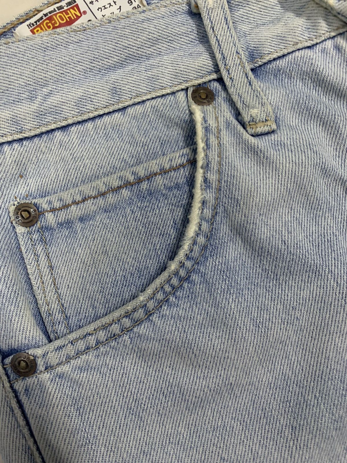 Big John Vintage 90s Big John Dirt Blue Washed Flare Distressed Jeans Size US 29 - 7 Thumbnail