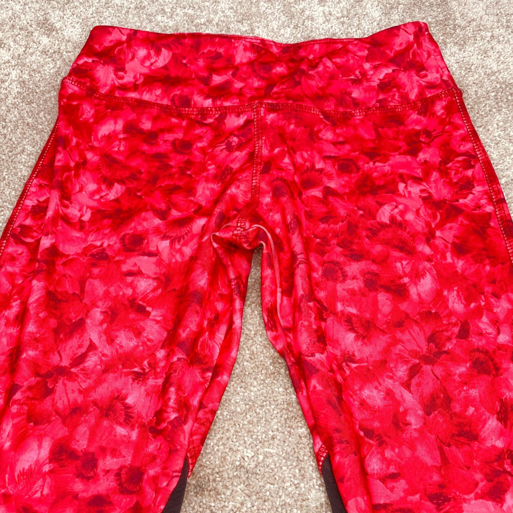Lululemon Lululemon Leggings Women 4 Red Floral 25" Inseam Nylon Spandex Pull On Ankle Pocket Athleisure Yoga Size 27" / US 4 / IT 40 - 3 Thumbnail