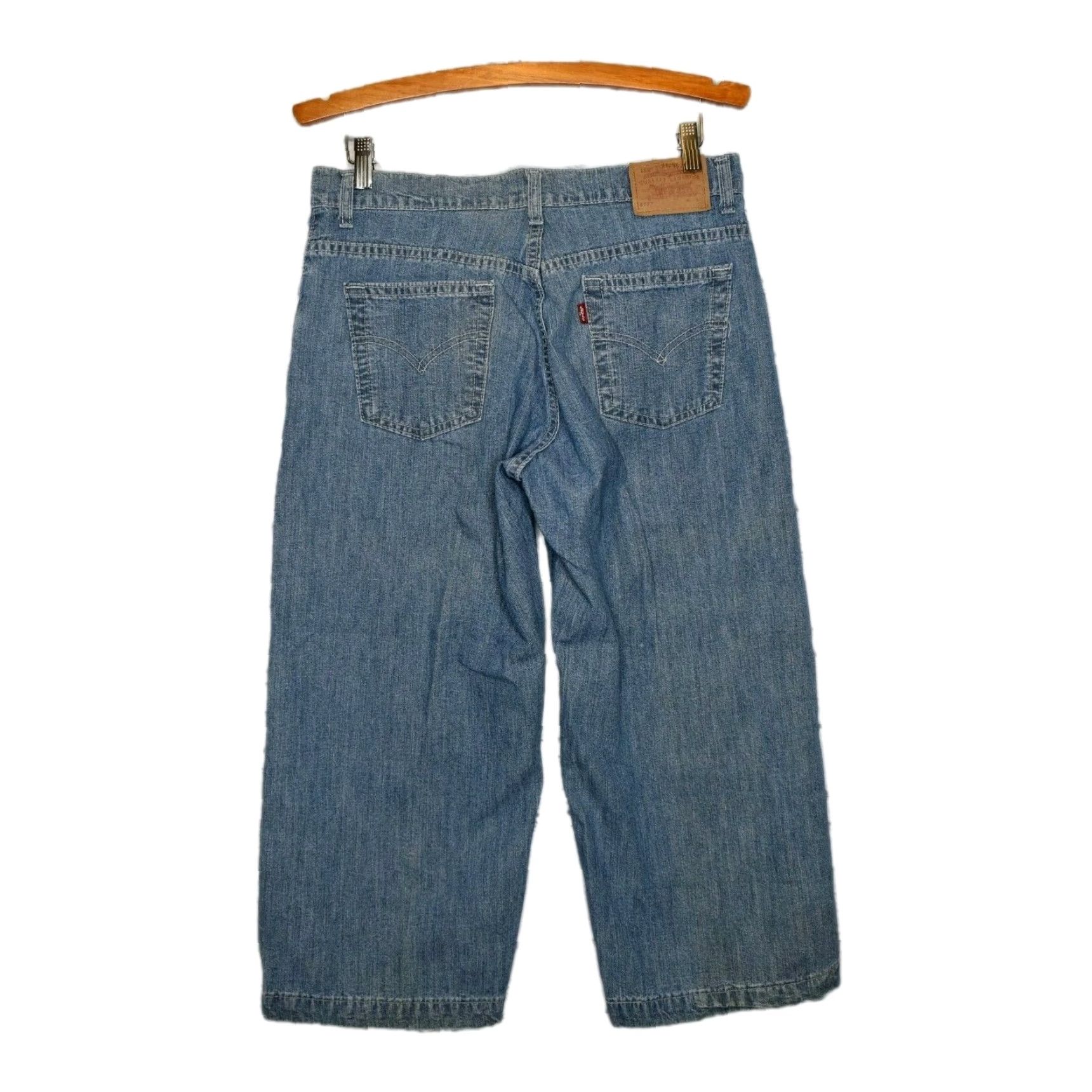 Levi's VINTAGE Levis 577 Capri Wide Leg Jeans Size 10 Actual 31x22.5 Size 24" / US 00 / IT 34 - 2 Thumbnail