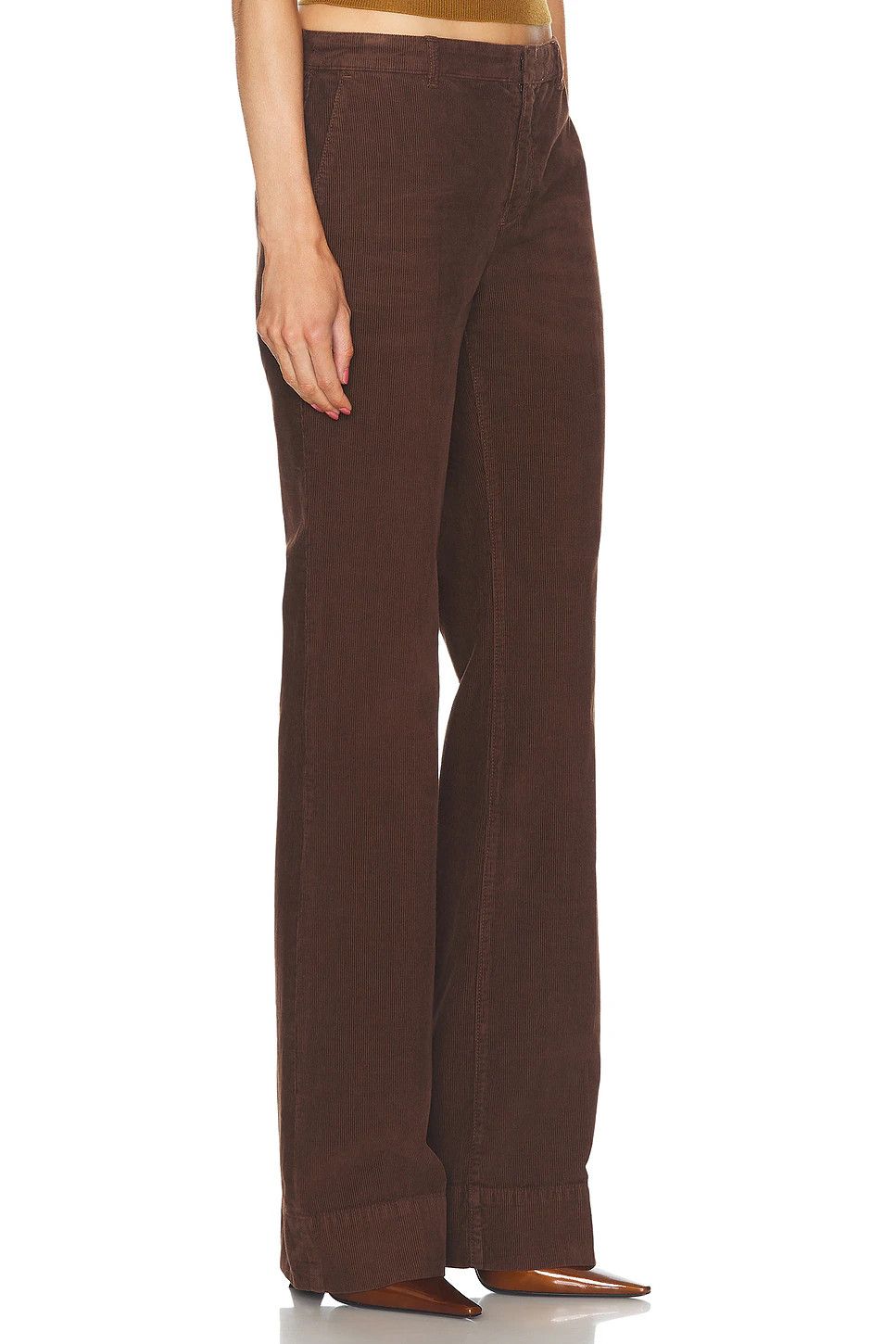 Saint Laurent Paris o1bcso1str1125 Bootcut Pants In Corduroy in Chocolate Brown Size 29" - 2 Thumbnail