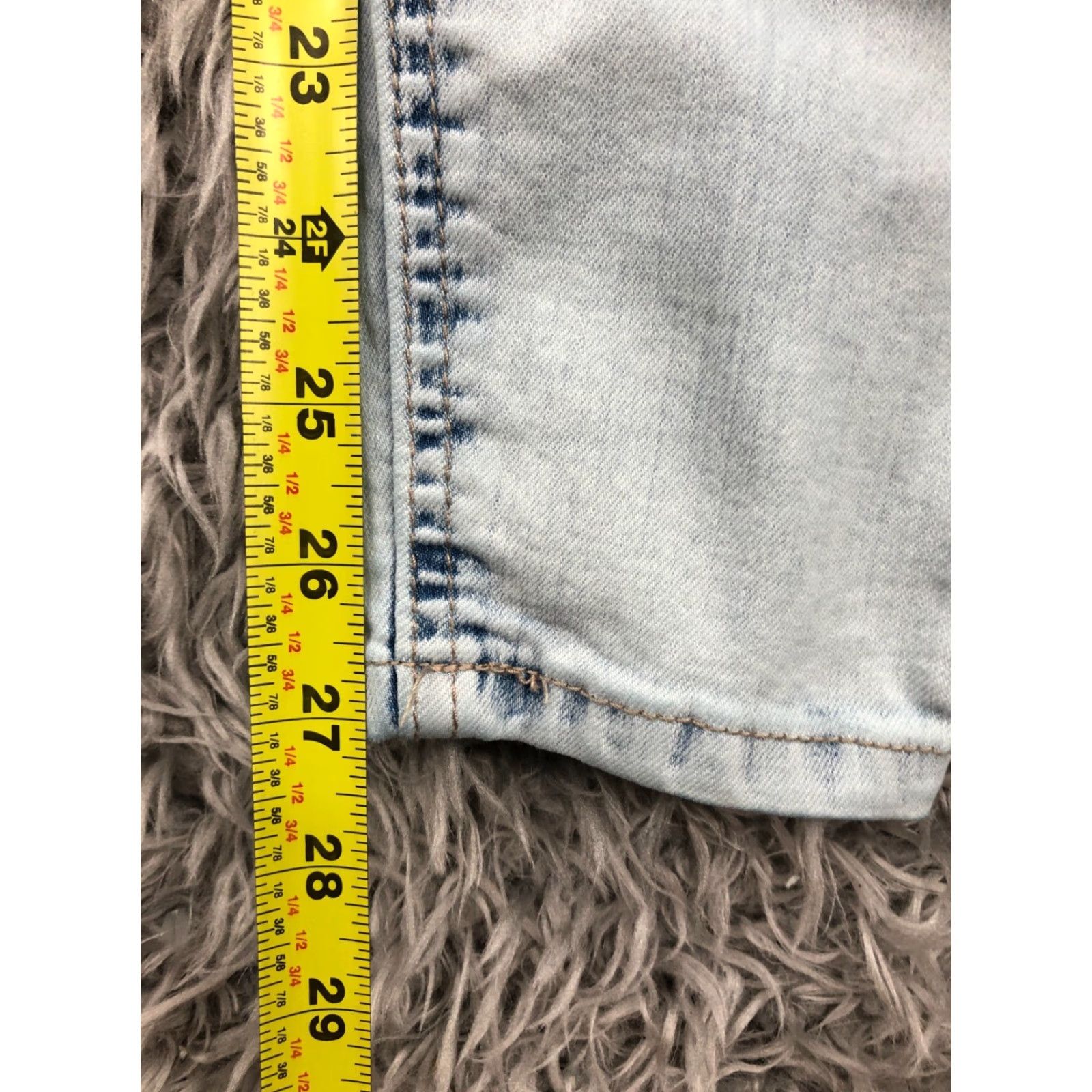 Vintage Blue Spice Skinny Jeans Size 3 Light Wash Blue Button Fly Womens Size 26" / US 2 / IT 38 - 3 Thumbnail