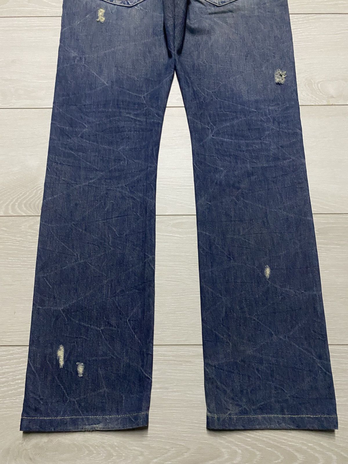 Rhude × Zara Vintage Zara Denim Distressed Straight Fit Jeans Size US 29 - 6 Thumbnail