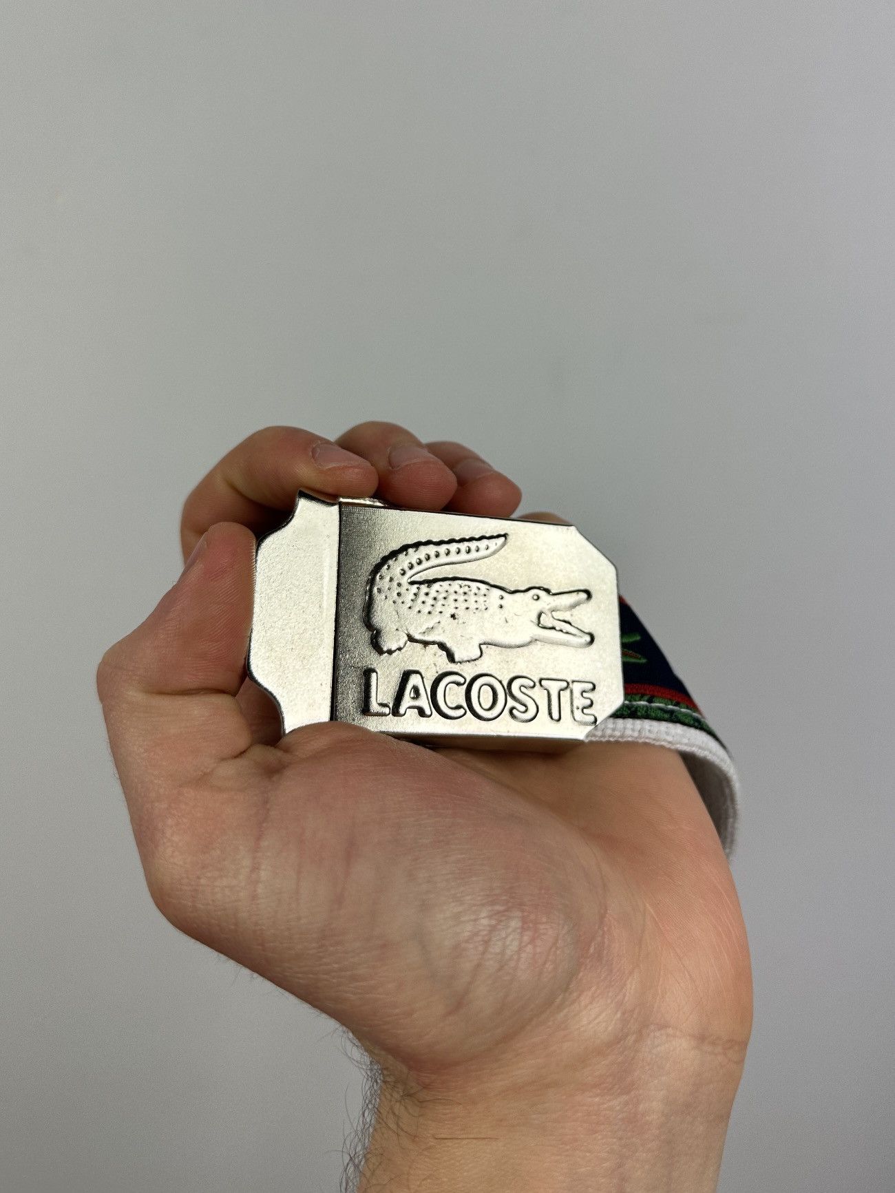 Lacoste × Vintage Vintage Y2K Lacoste Monogram Spell Logo Belt Size ONE SIZE - 2 Thumbnail